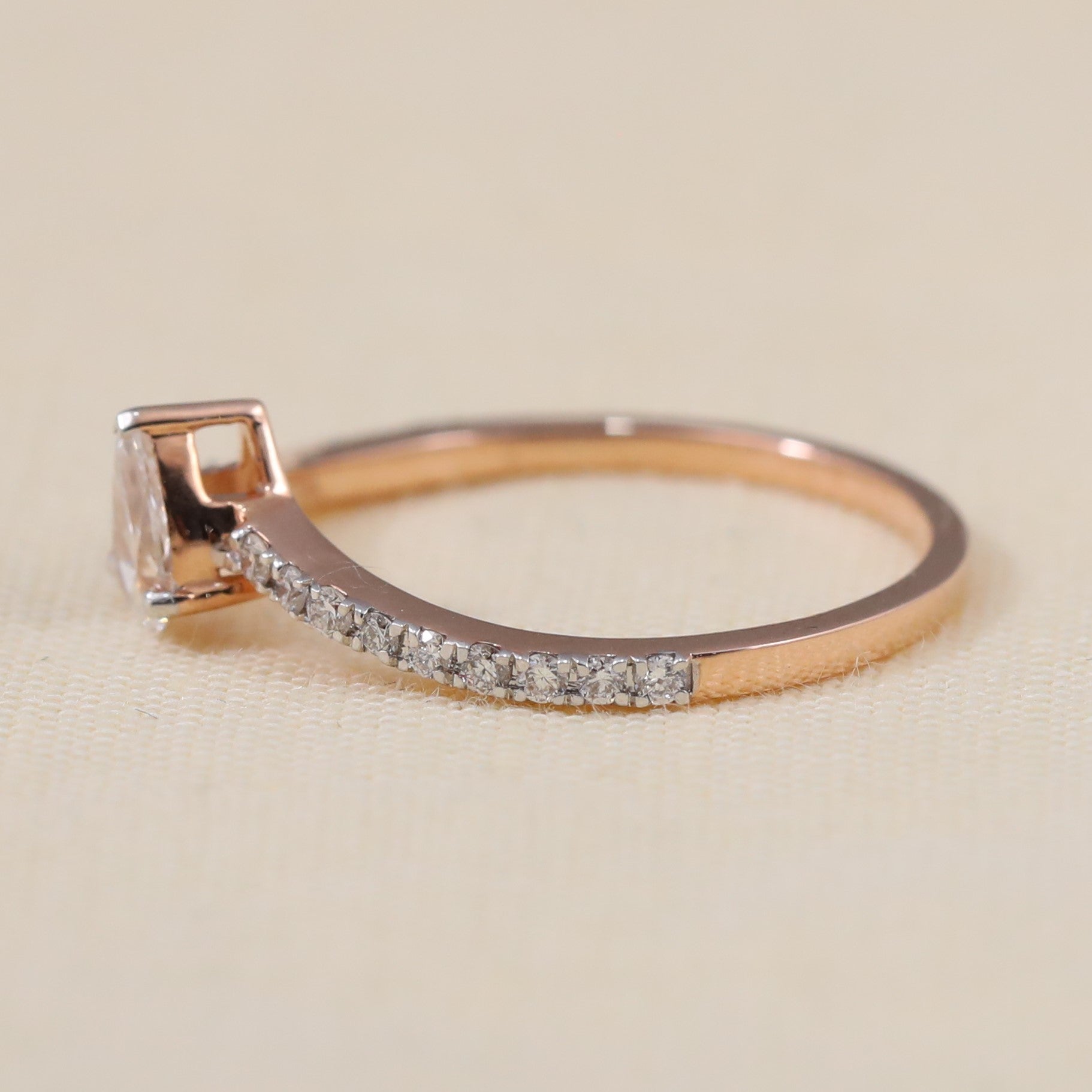 Elegant pear lab grown diamond ring perfect for anniversary or bridal gifting