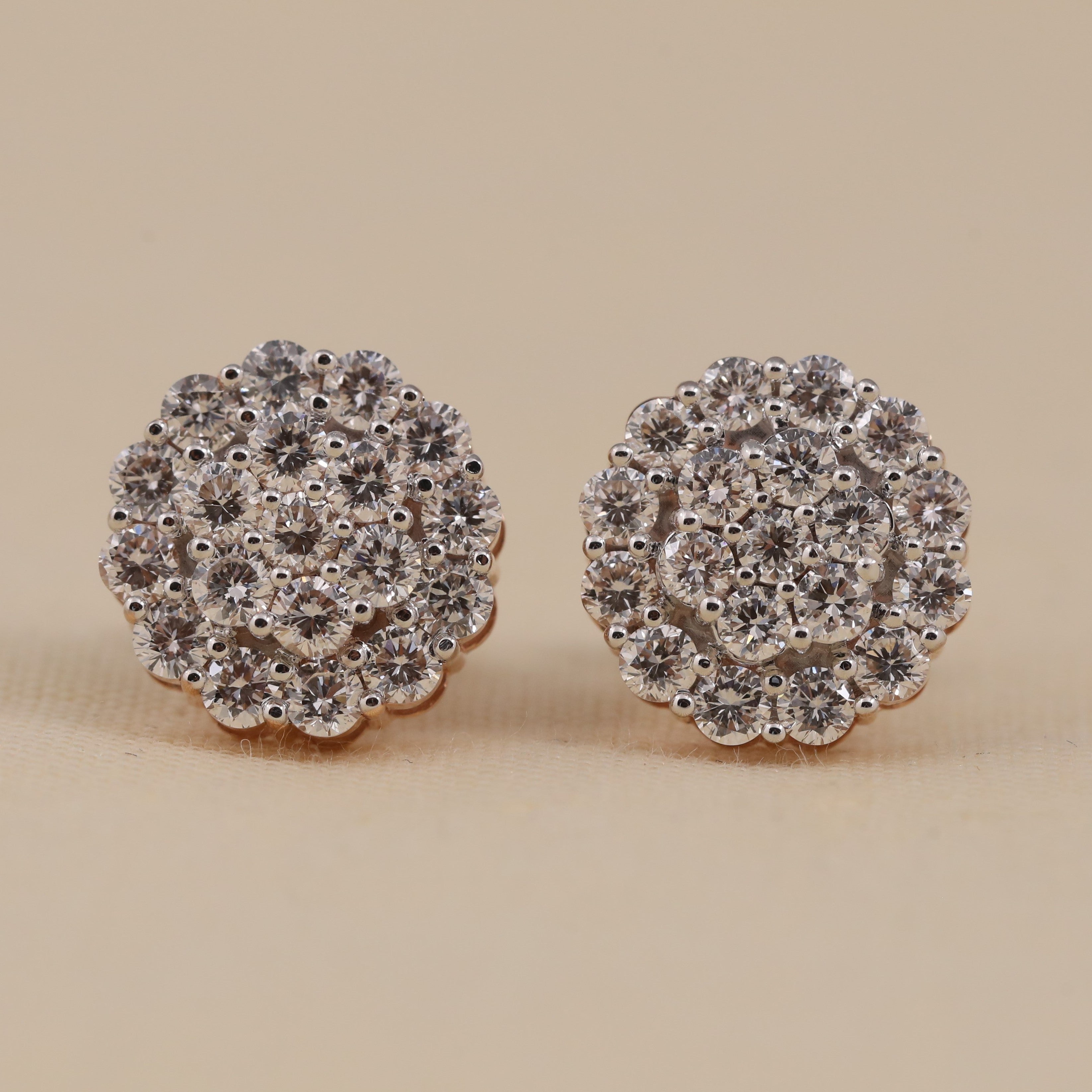Elegant cluster diamond studs ideal for birthdays, anniversaries and celebrations