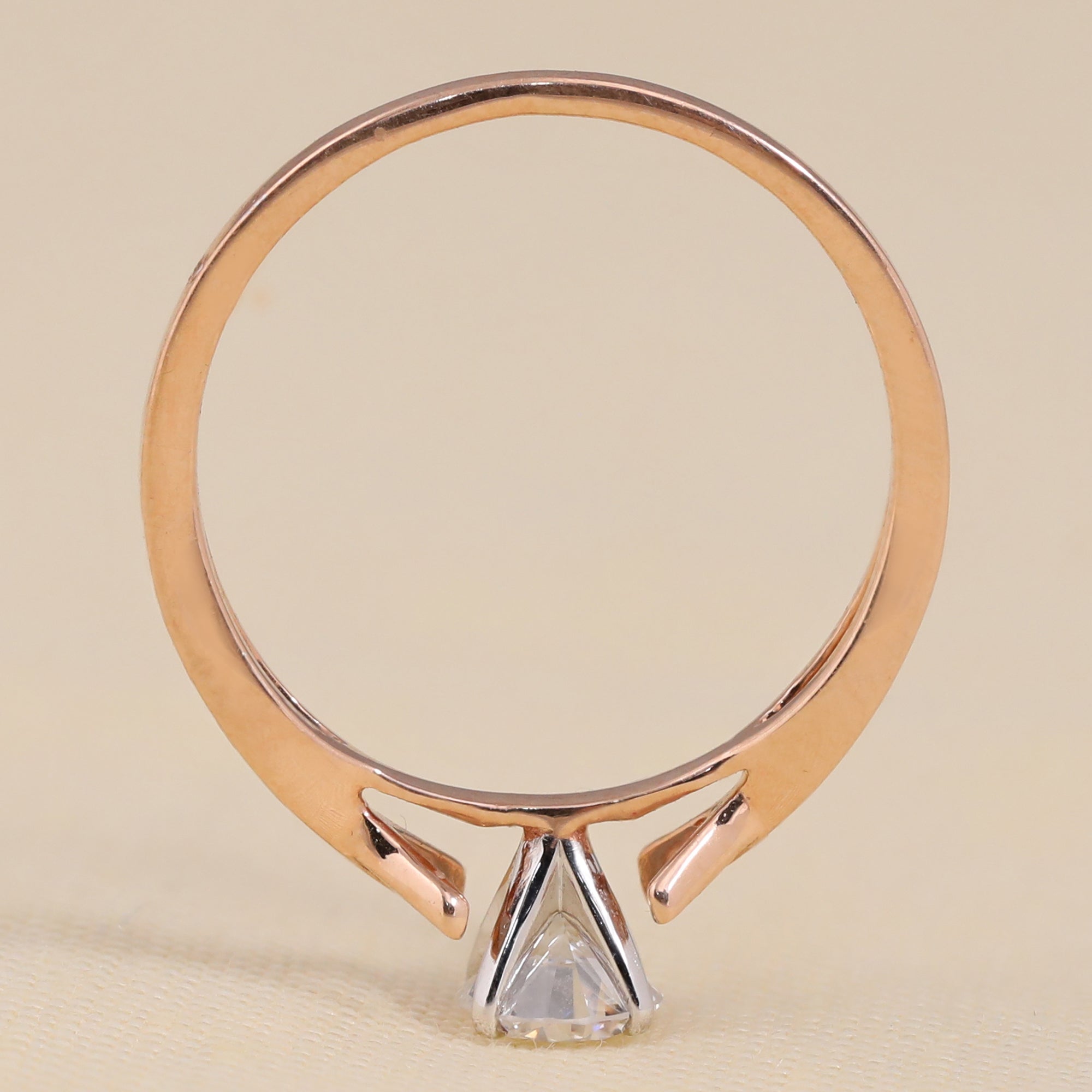 Round Solitaire Lab Grown Diamond Engagement Ring with Twisted Band