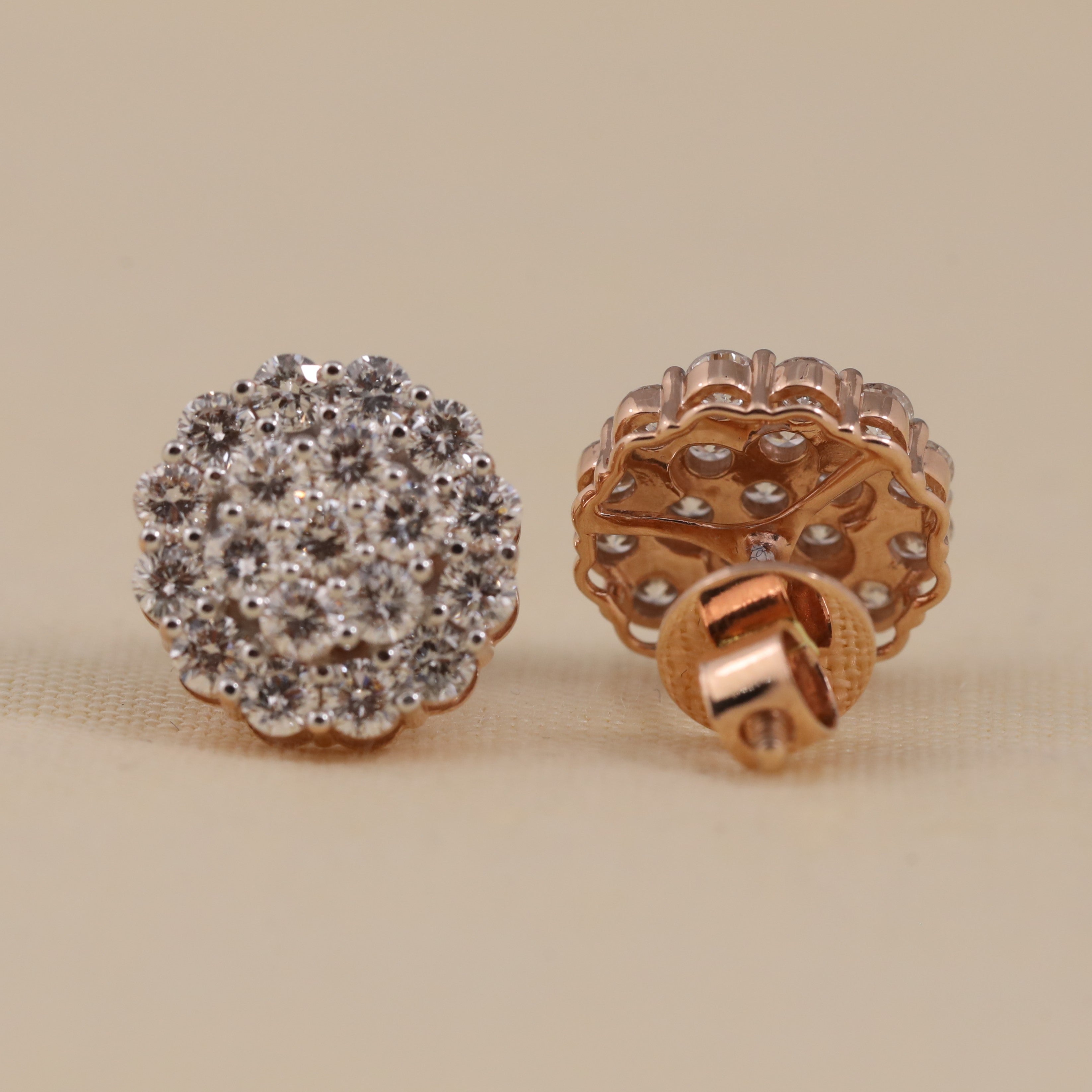 Dazzling cluster diamond earrings suited for festive events and special moments