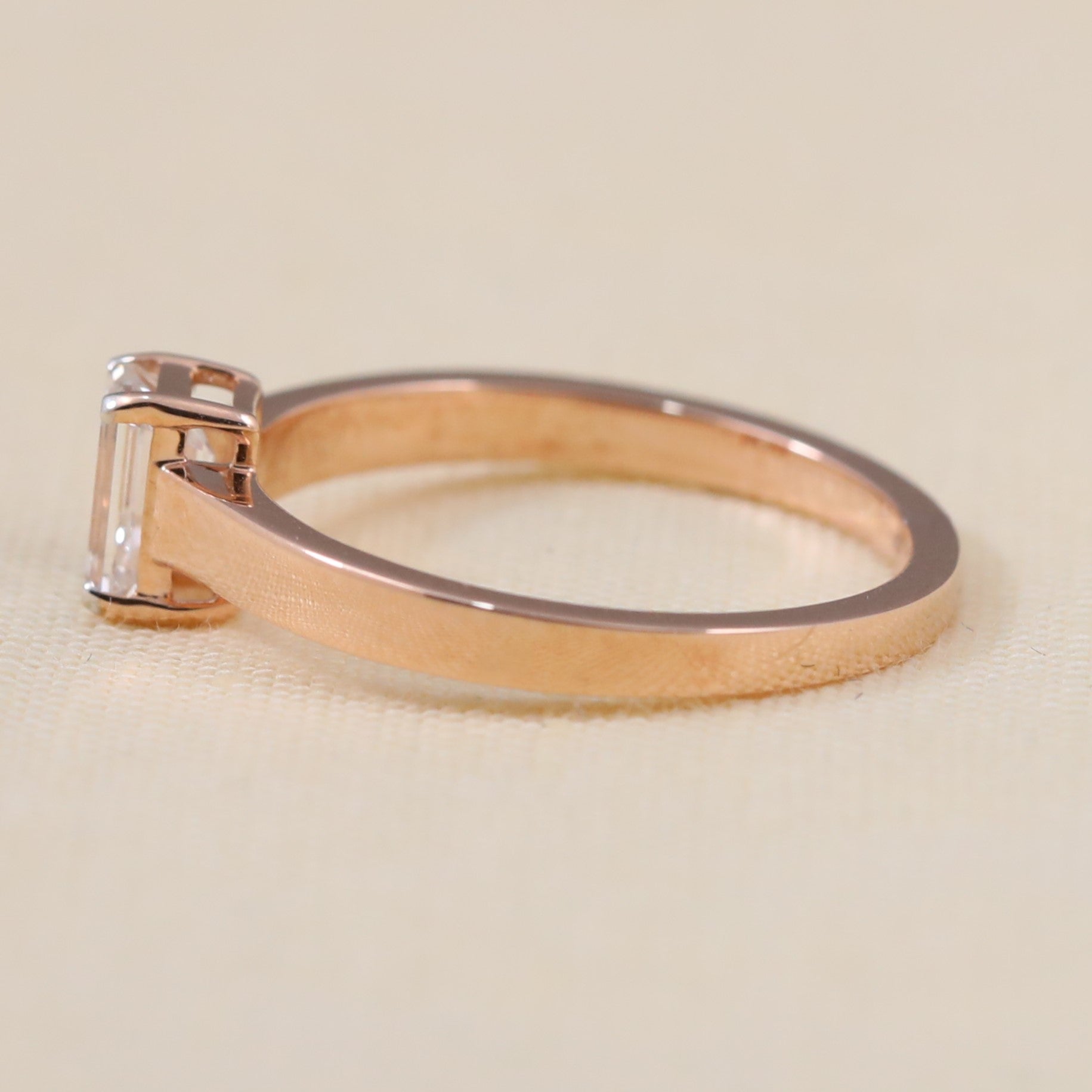 Elegant emerald-cut lab-grown diamond ring designed for classic engagement style