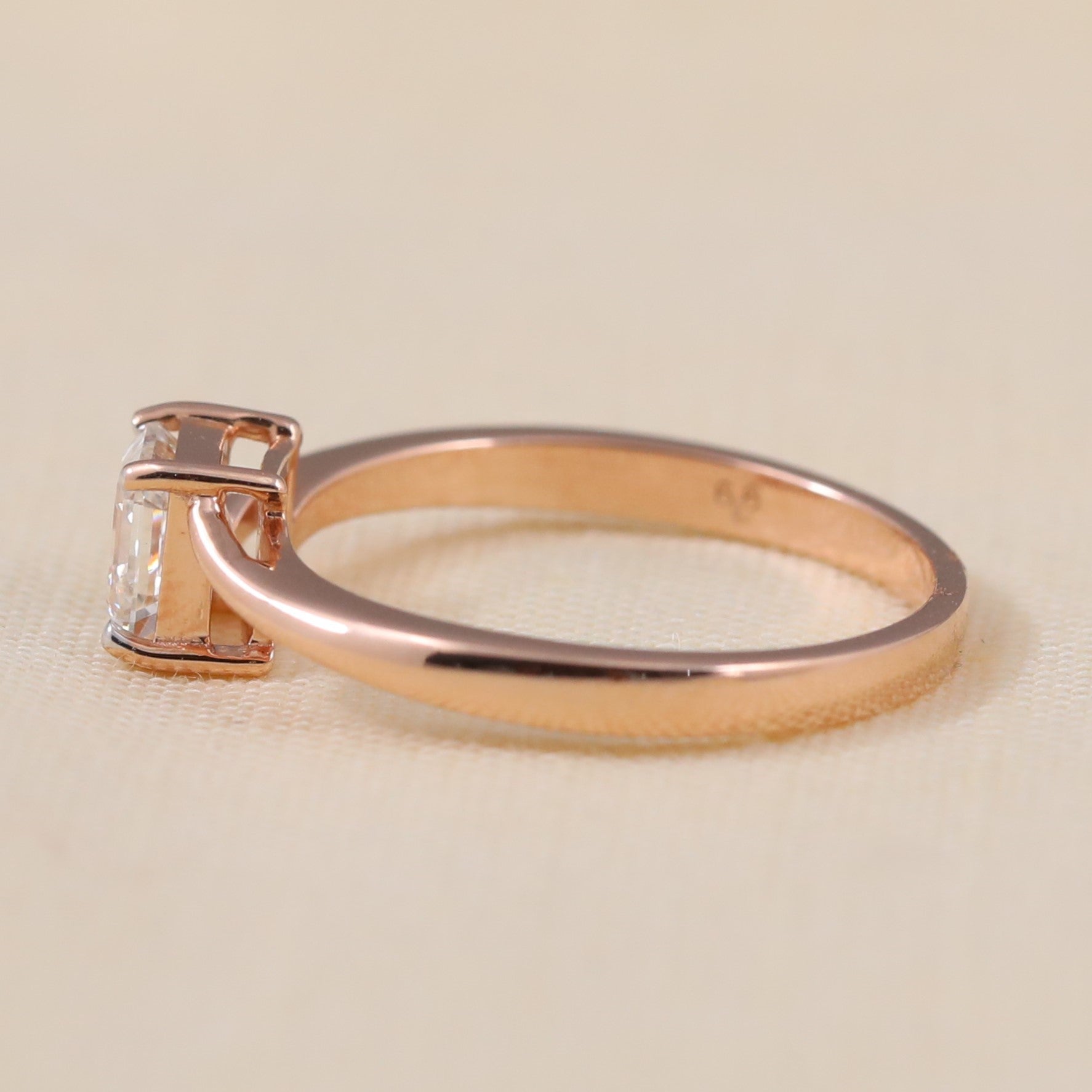 Asscher Cut Lab Grown Diamond Bypass Engagement Ring