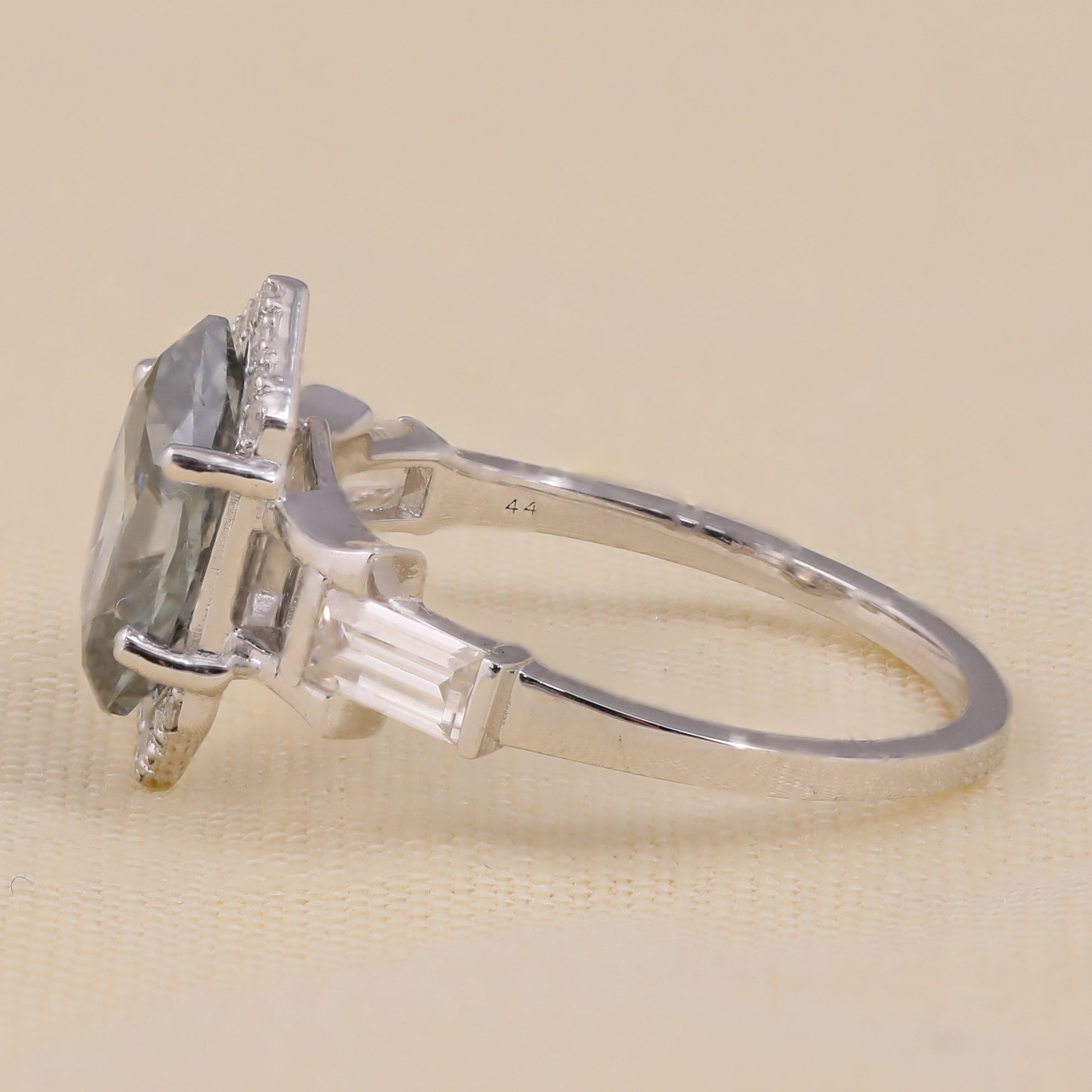 Unique geometric hexagon cut diamond ring for women