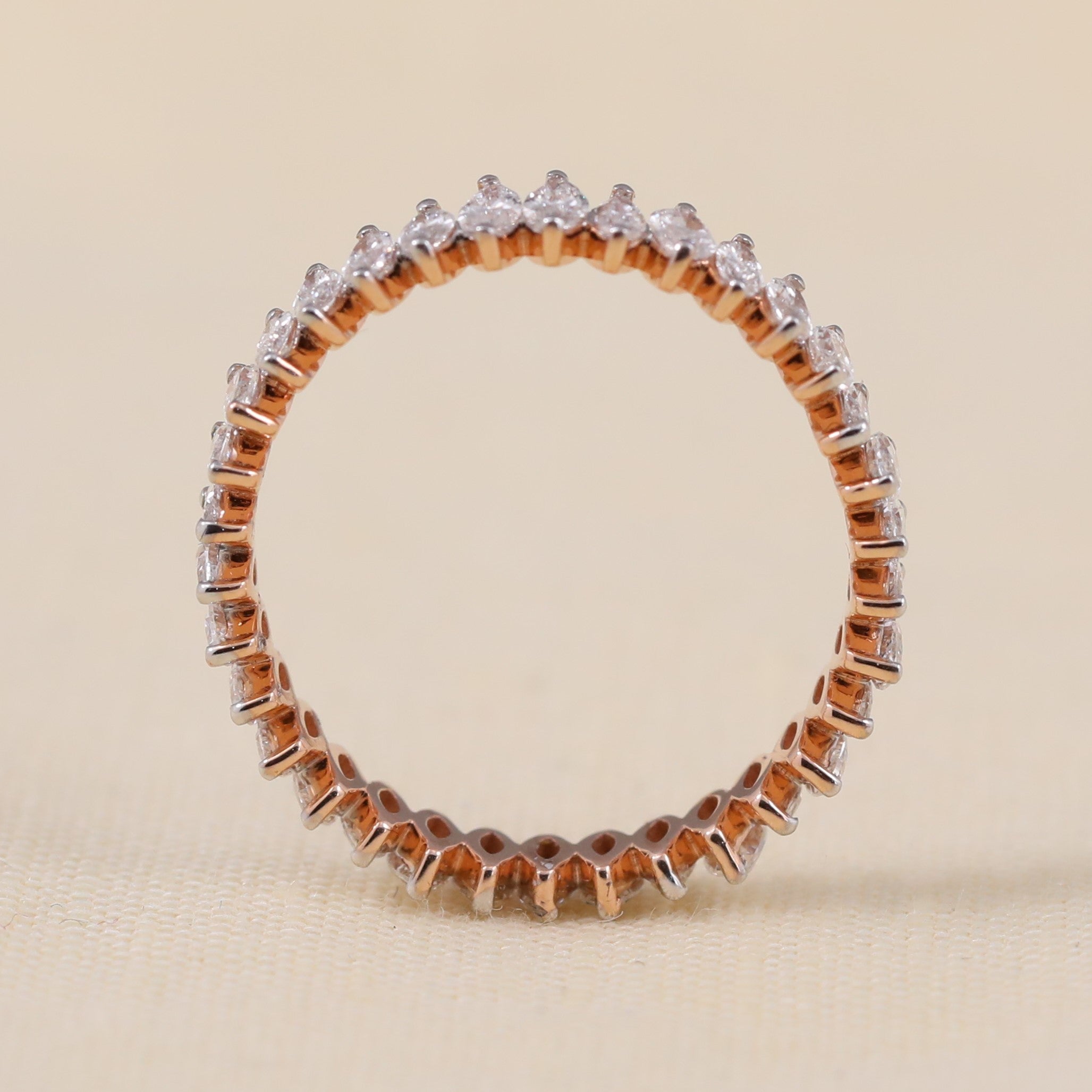 Delicate marquise cut lab grown diamond band offering full-circle brilliance