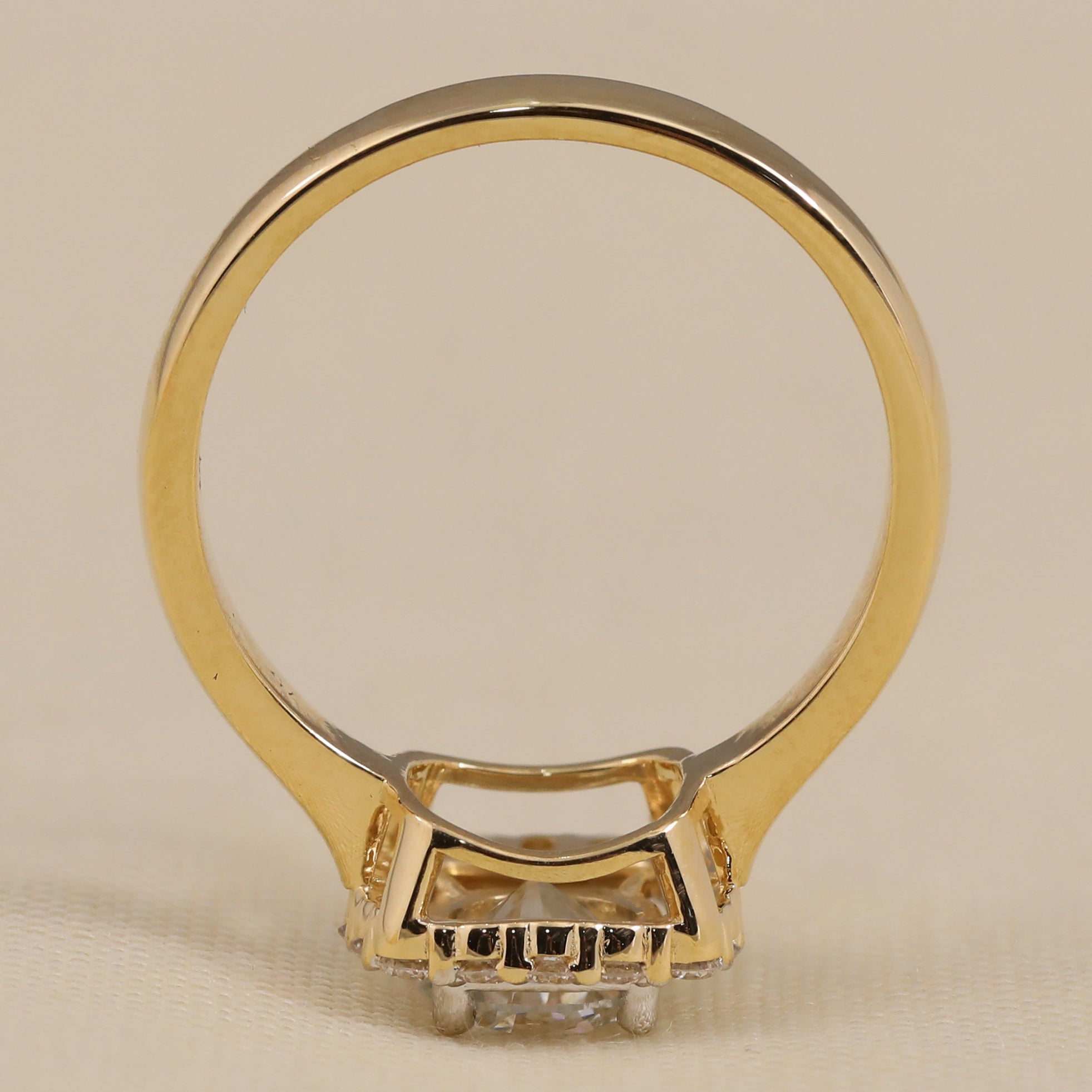 Round lab diamond halo engagement ring offering extra sparkle