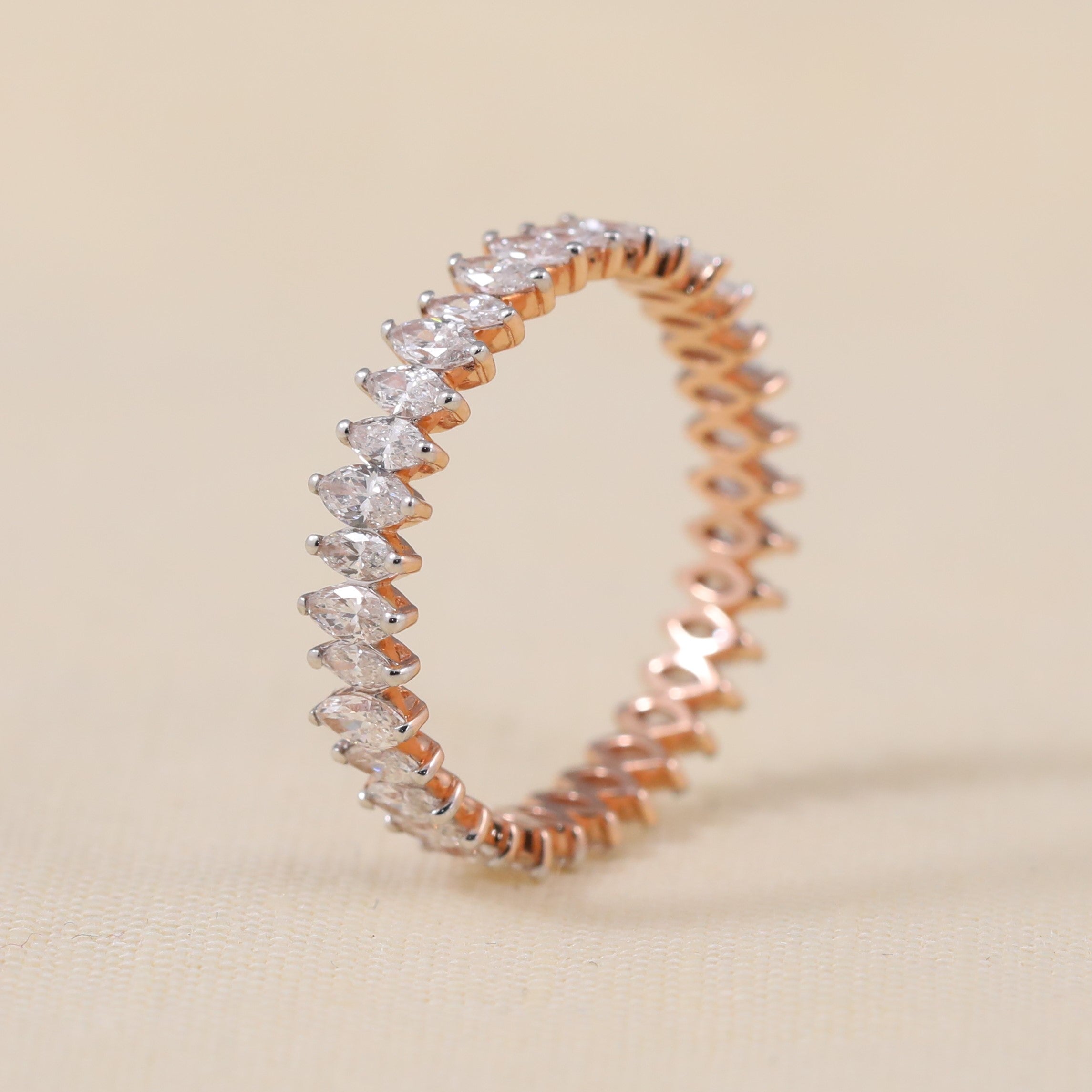 Marquise lab grown diamond eternity ring designed for refined everyday shine