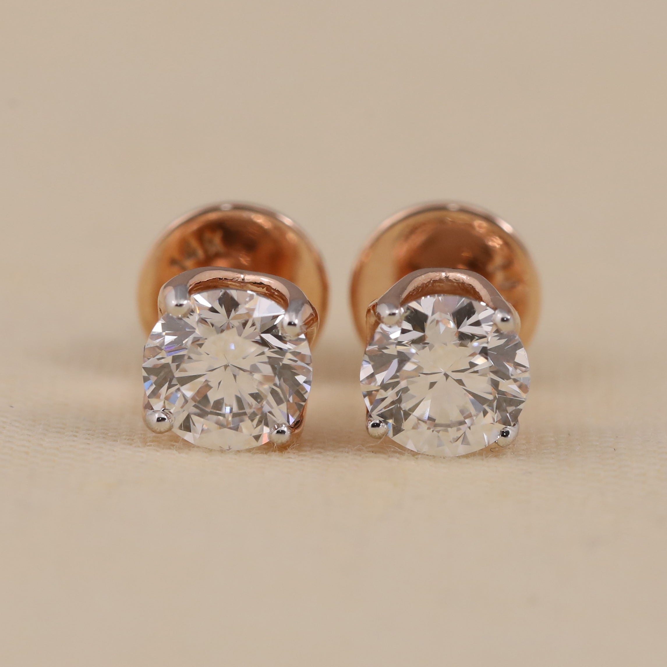 Round-cut lab diamond stud earrings ideal for daily wear and gifting