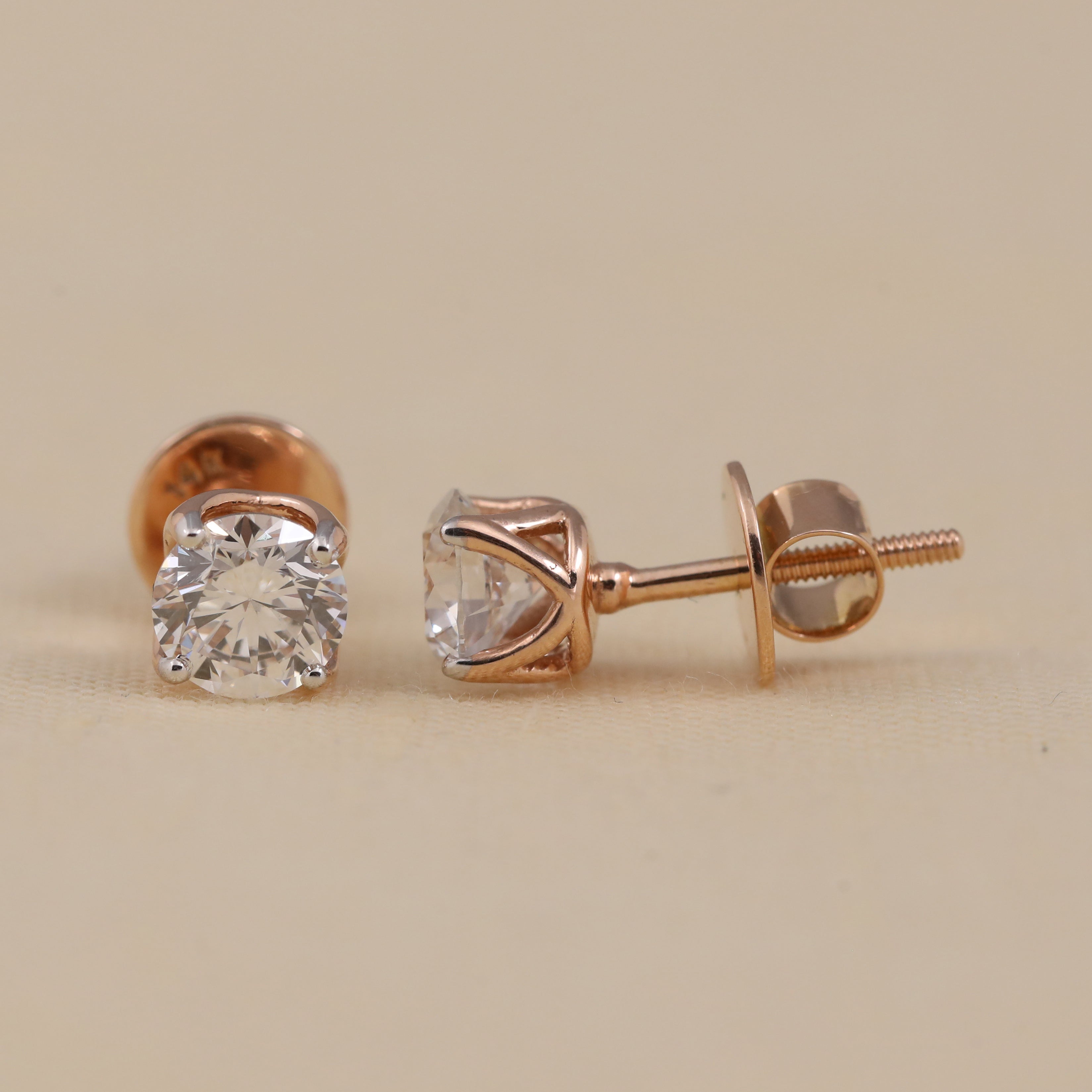 Timeless round diamond earrings suitable for bridal wear and elegant occasions