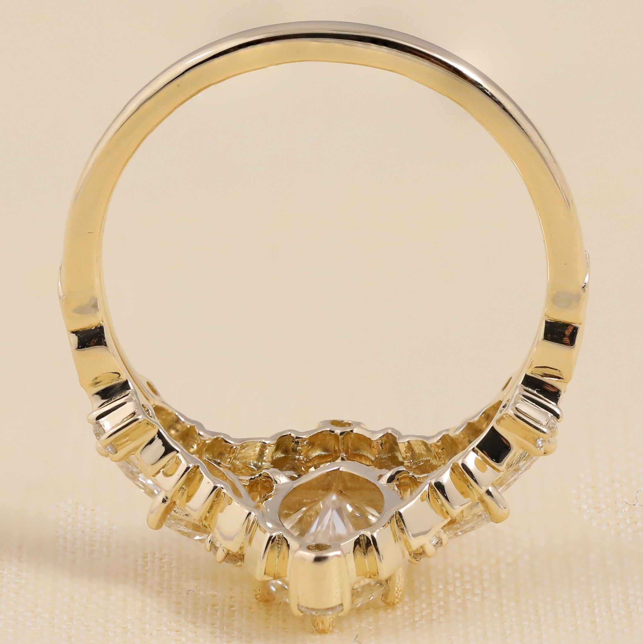 Marquise Lab Grown Diamond Engagement Ring, Vintage Floral Diamond Cluster Ring