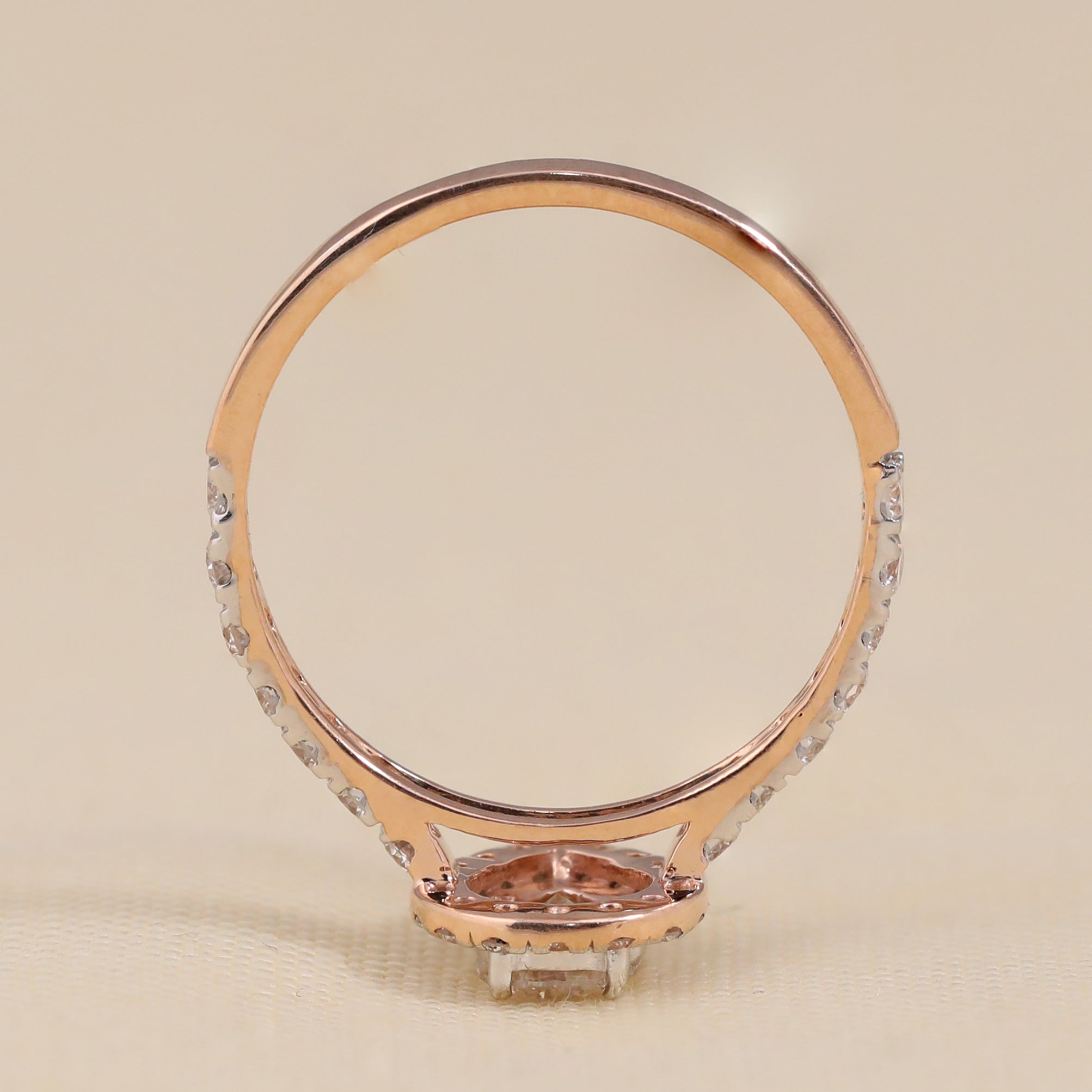 Pear Halo Lab Grown Diamond Engagement Ring with Pave Band