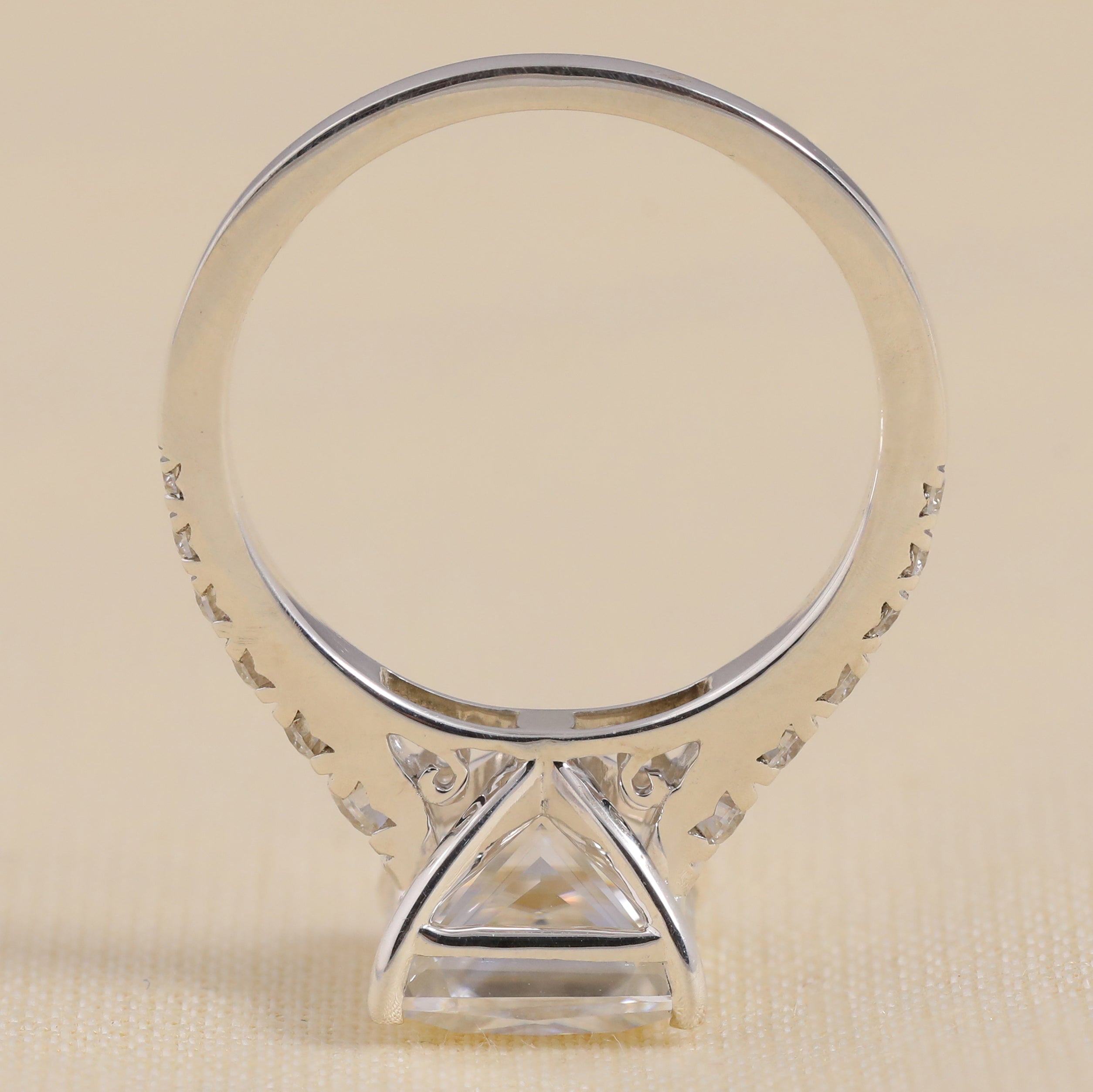 Princess Lab Grown Diamond Solitaire Engagement Ring with Diamond Accents Band