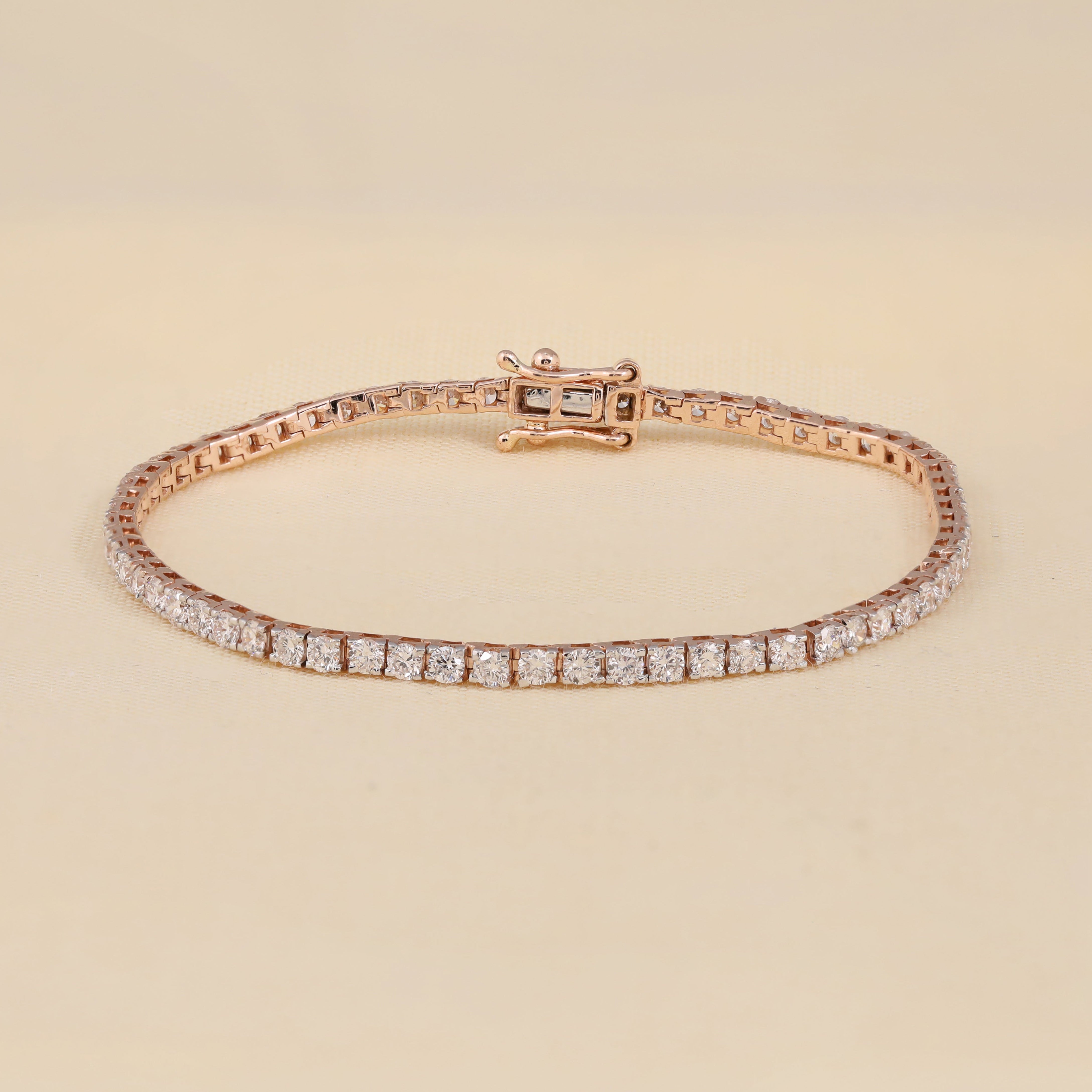 Brilliant Round Lab Diamond Tennis Bracelet