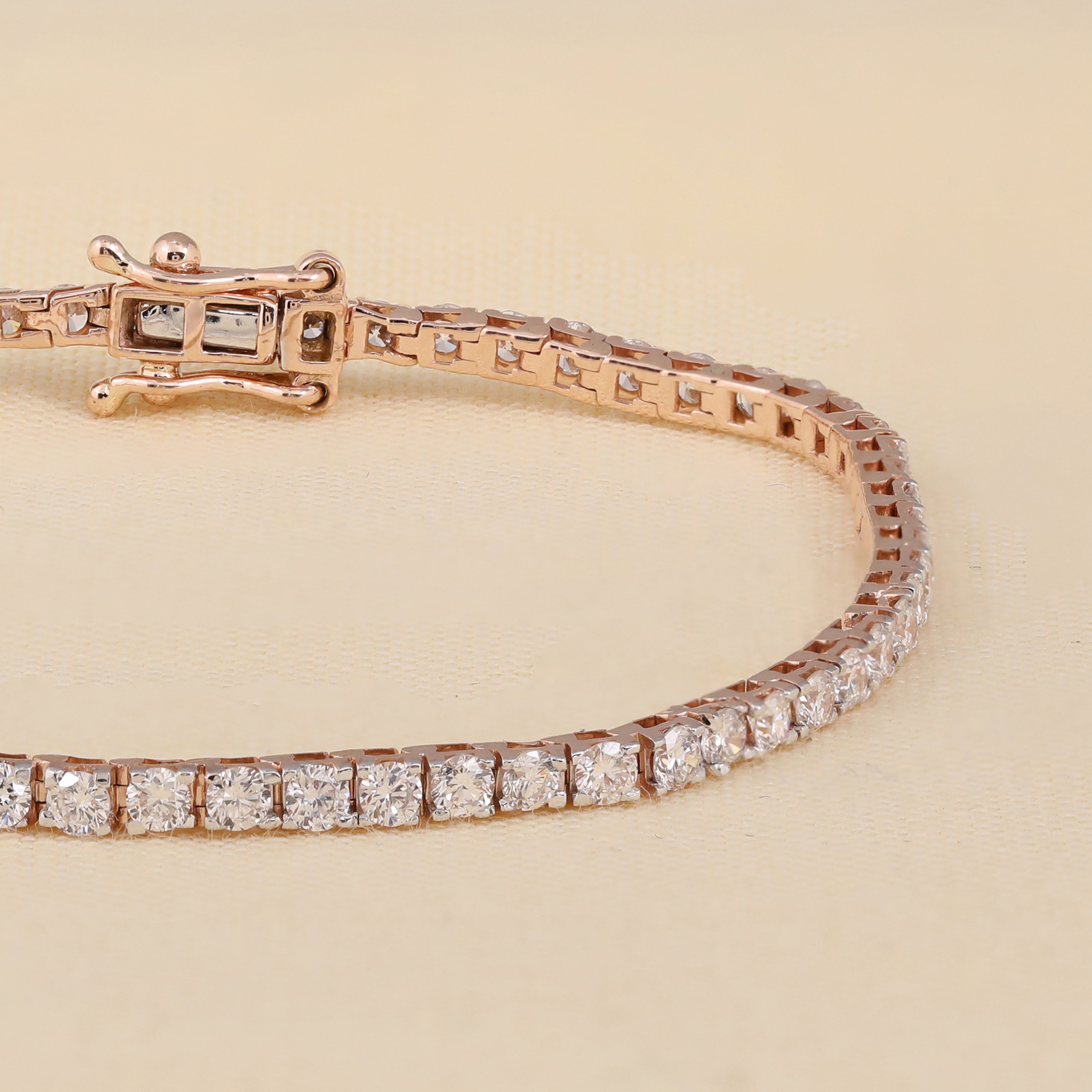 Brilliant Round Lab Diamond Tennis Bracelet