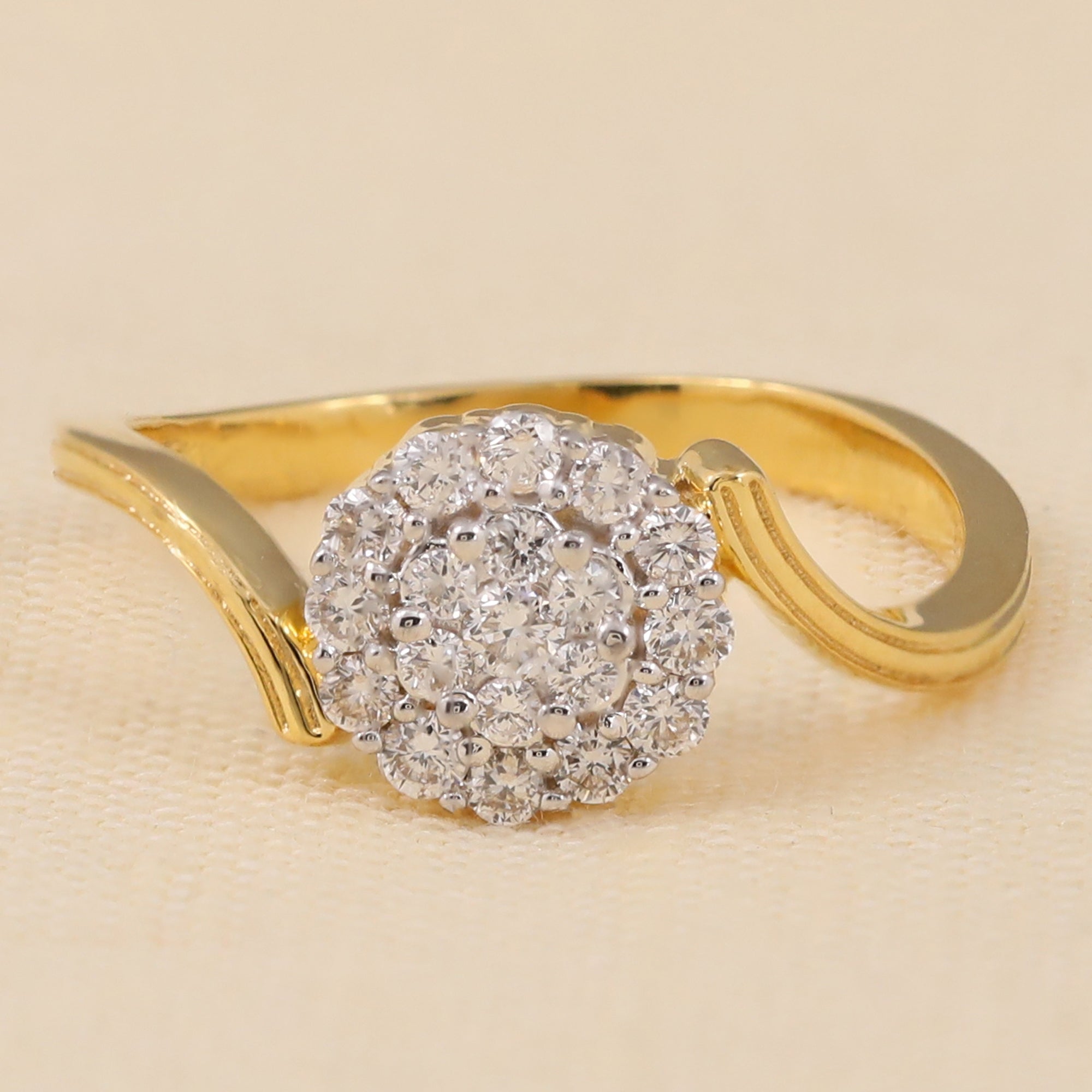 Floral Inspired Lab Diamond Cluster Wedding Ring