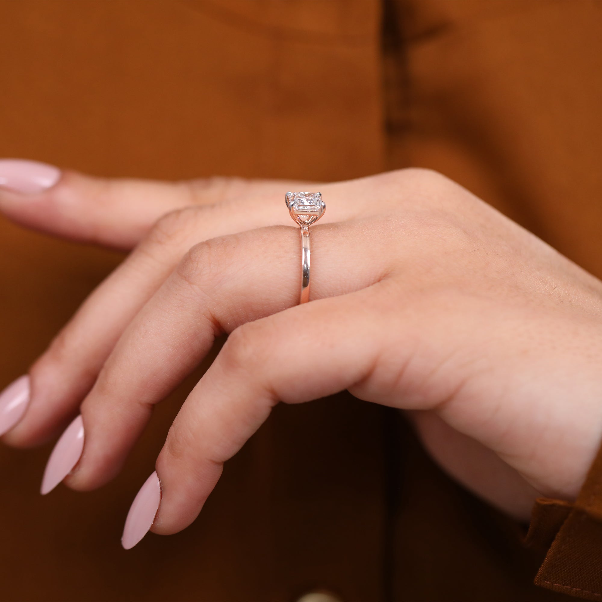 Princess Cut Lab Grown Diamond Solitaire Engagement Ring