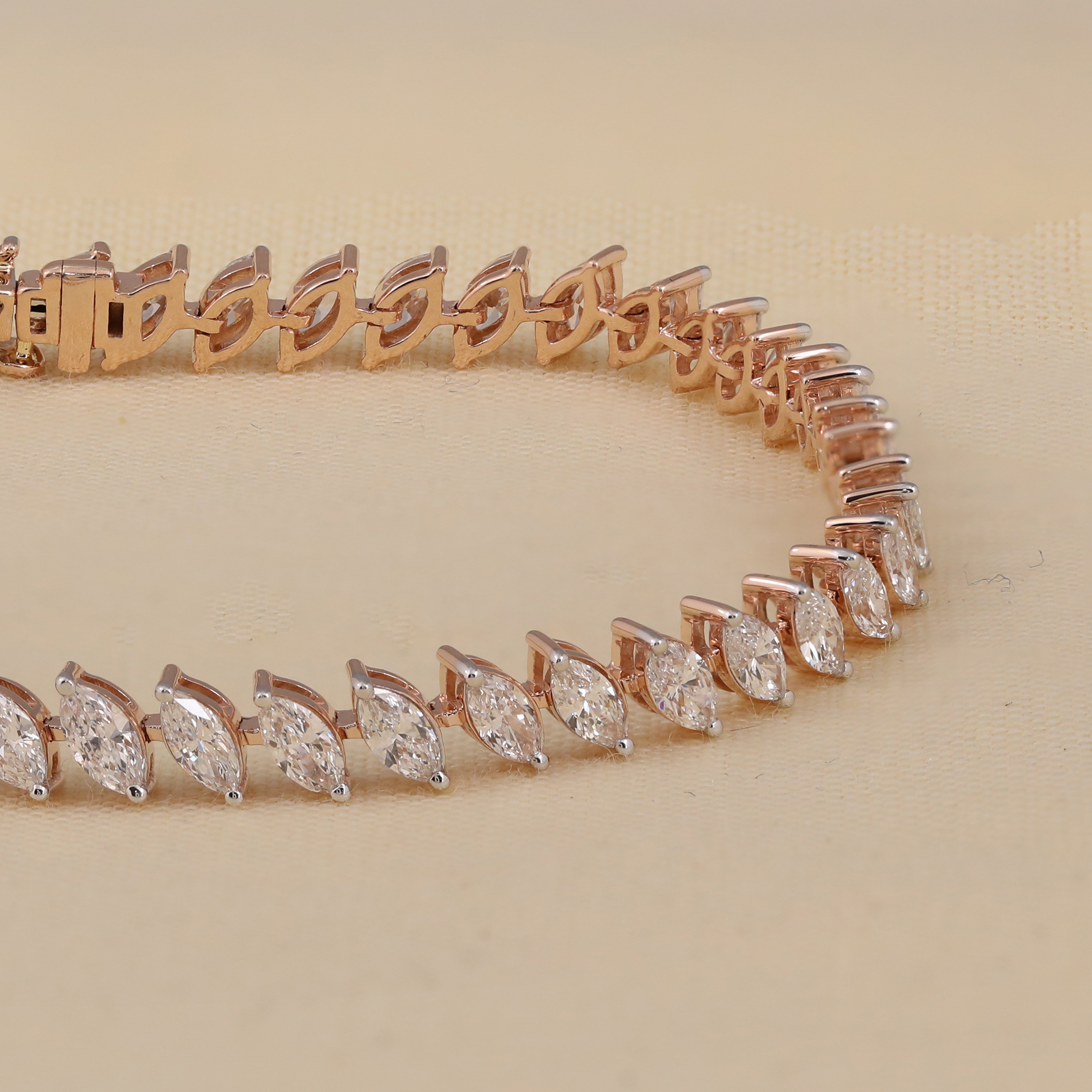 Marquise Cut Lab Diamond Tennis Bracelet