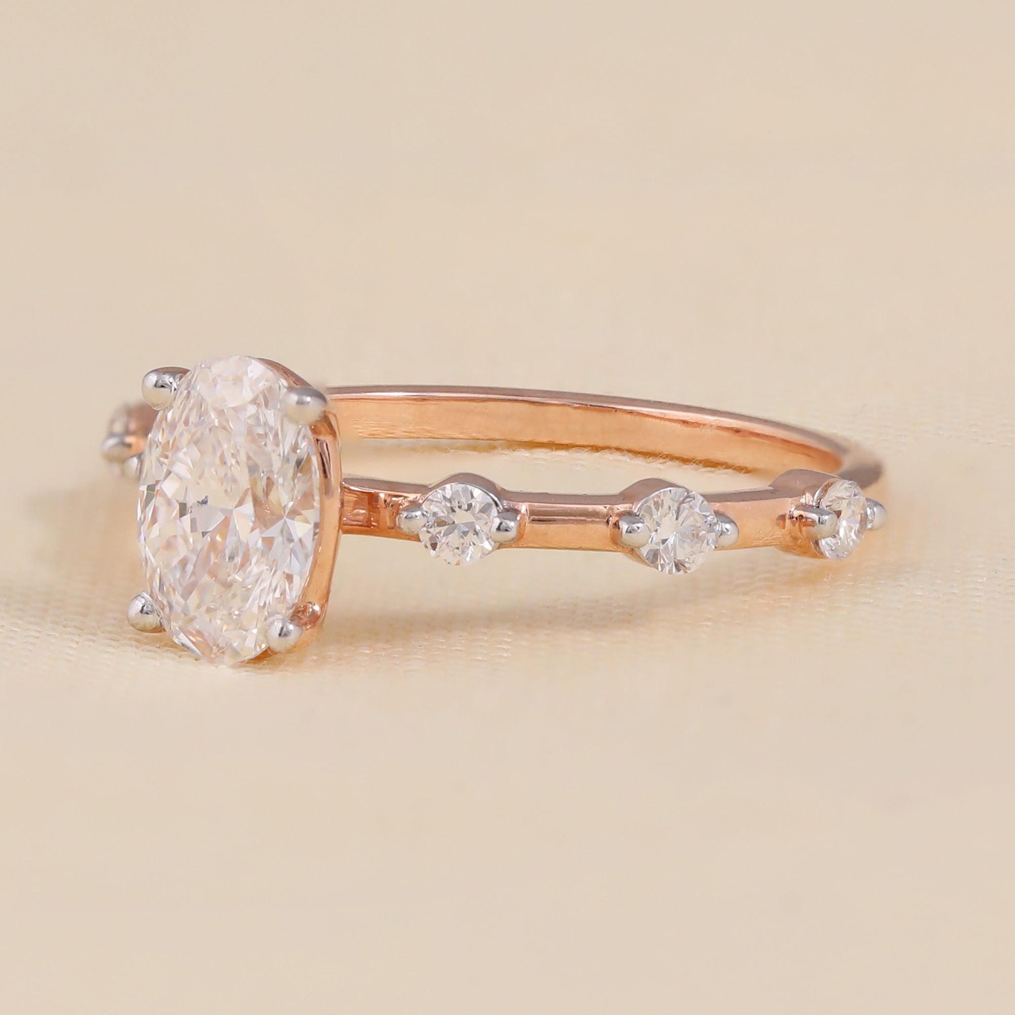 Oval Lab grown Diamond Solitaire Engagement Ring