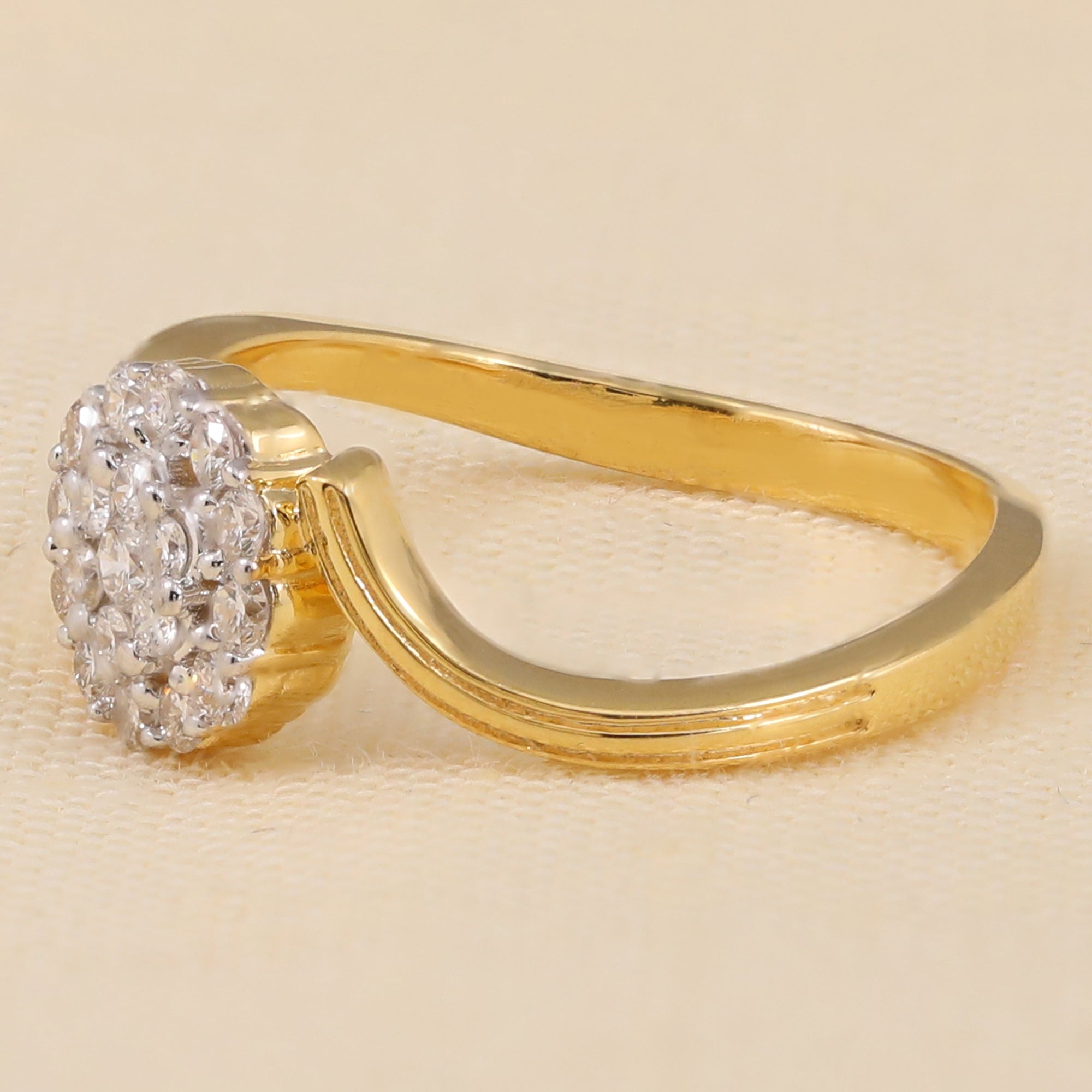 Floral Inspired Lab Diamond Cluster Wedding Ring