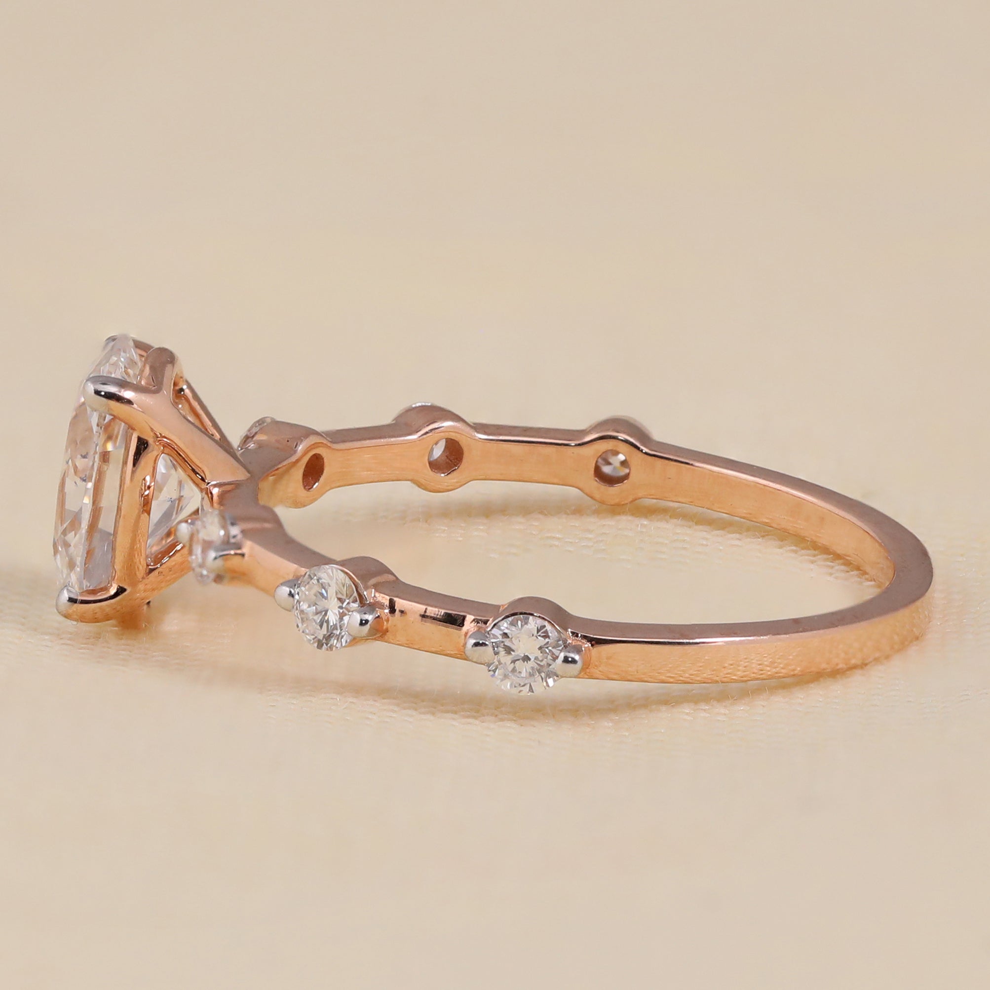 Oval Lab grown Diamond Solitaire Engagement Ring