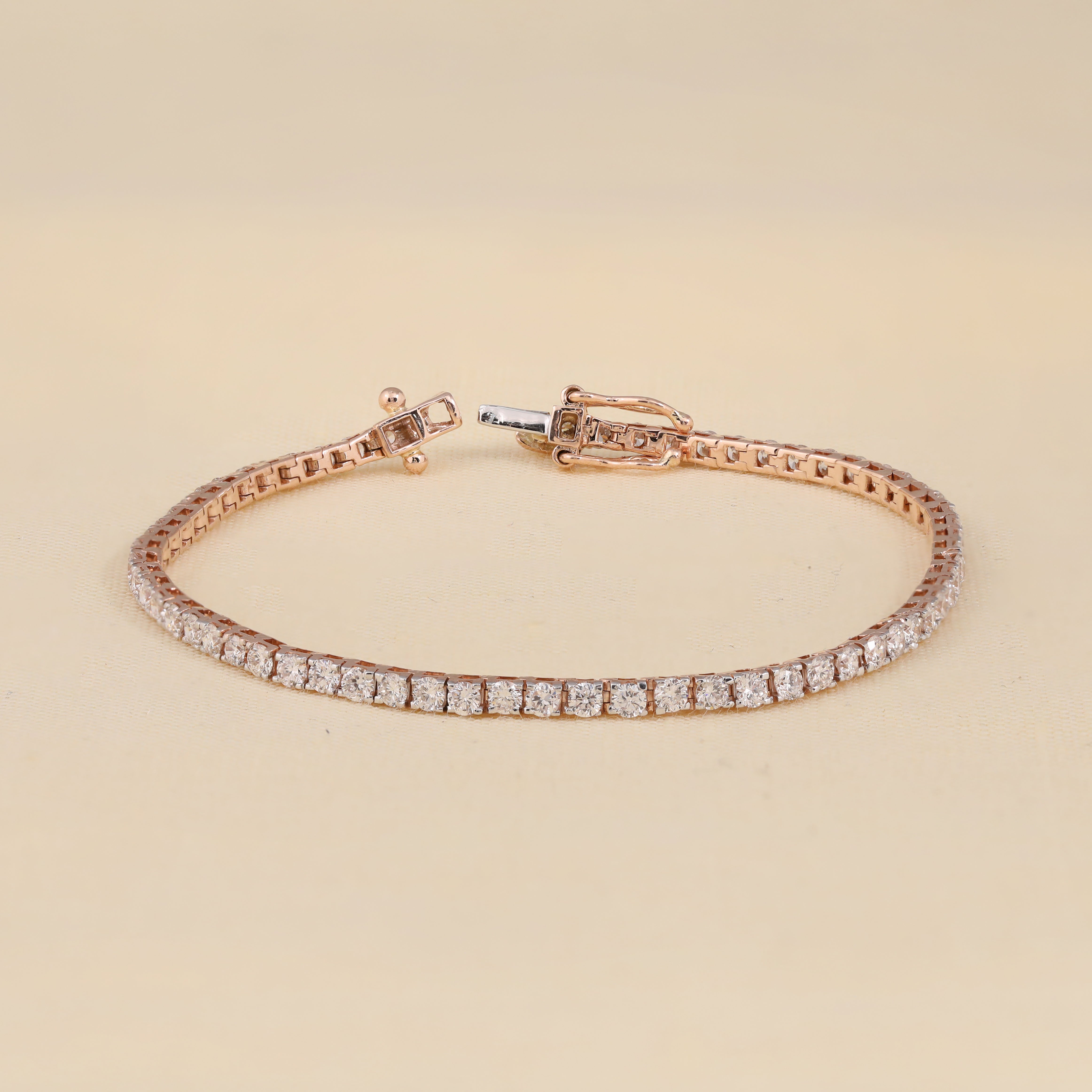 Brilliant Round Lab Diamond Tennis Bracelet