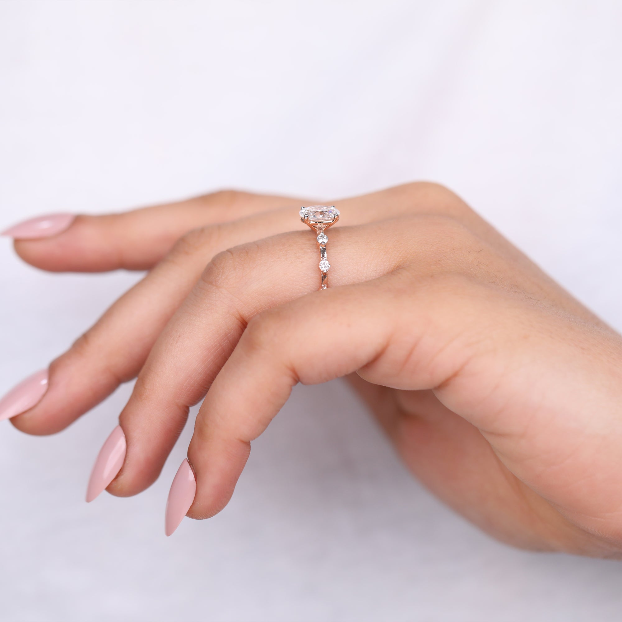 Oval Lab grown Diamond Solitaire Engagement Ring