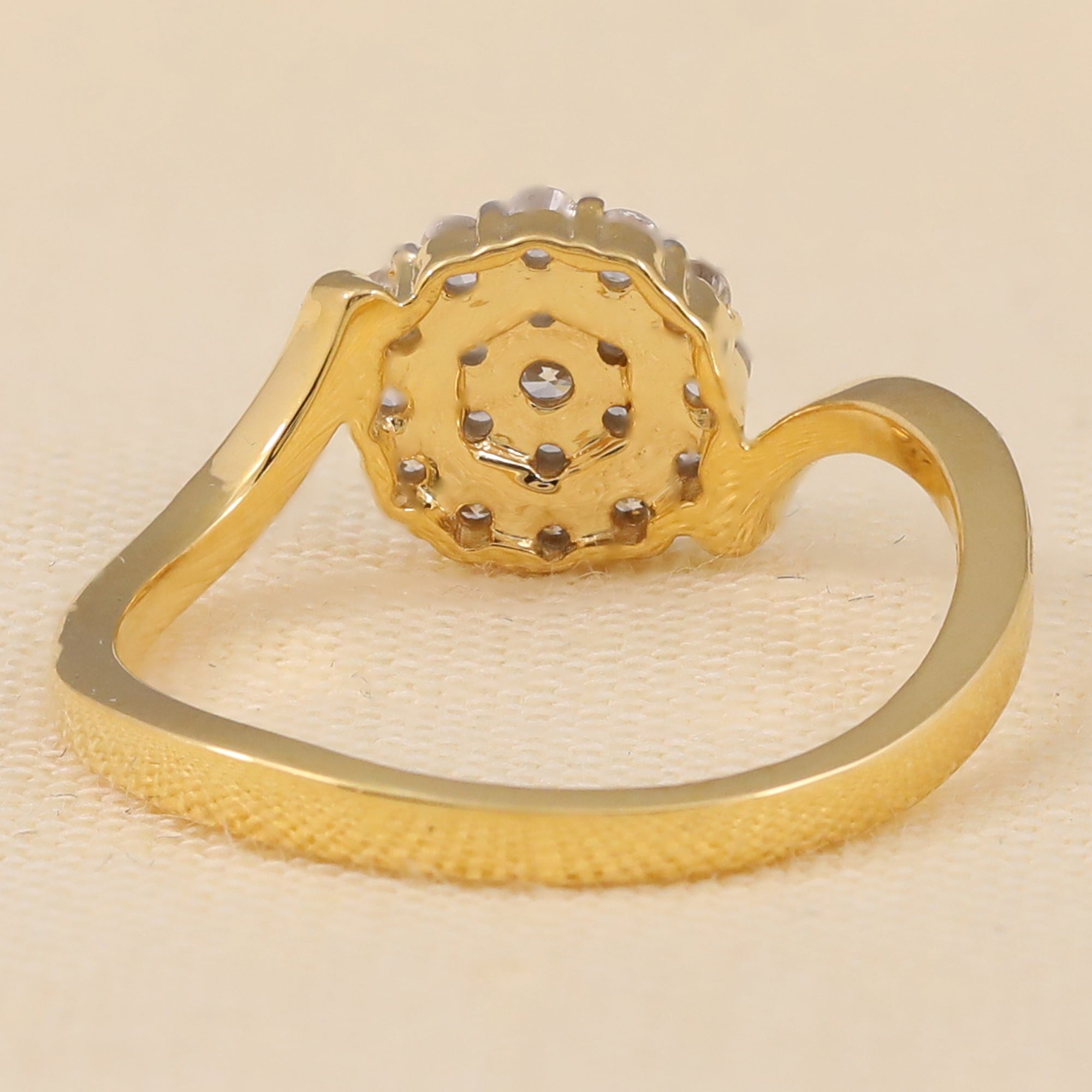 Floral Inspired Lab Diamond Cluster Wedding Ring