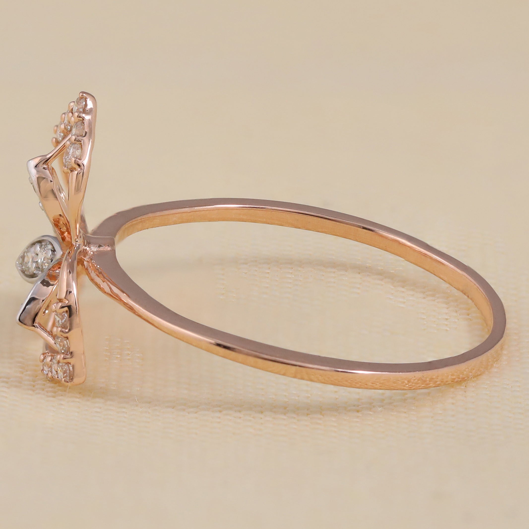 Floral Design Lab Grown Diamond Ring, Delicate Nature Inspired Ring