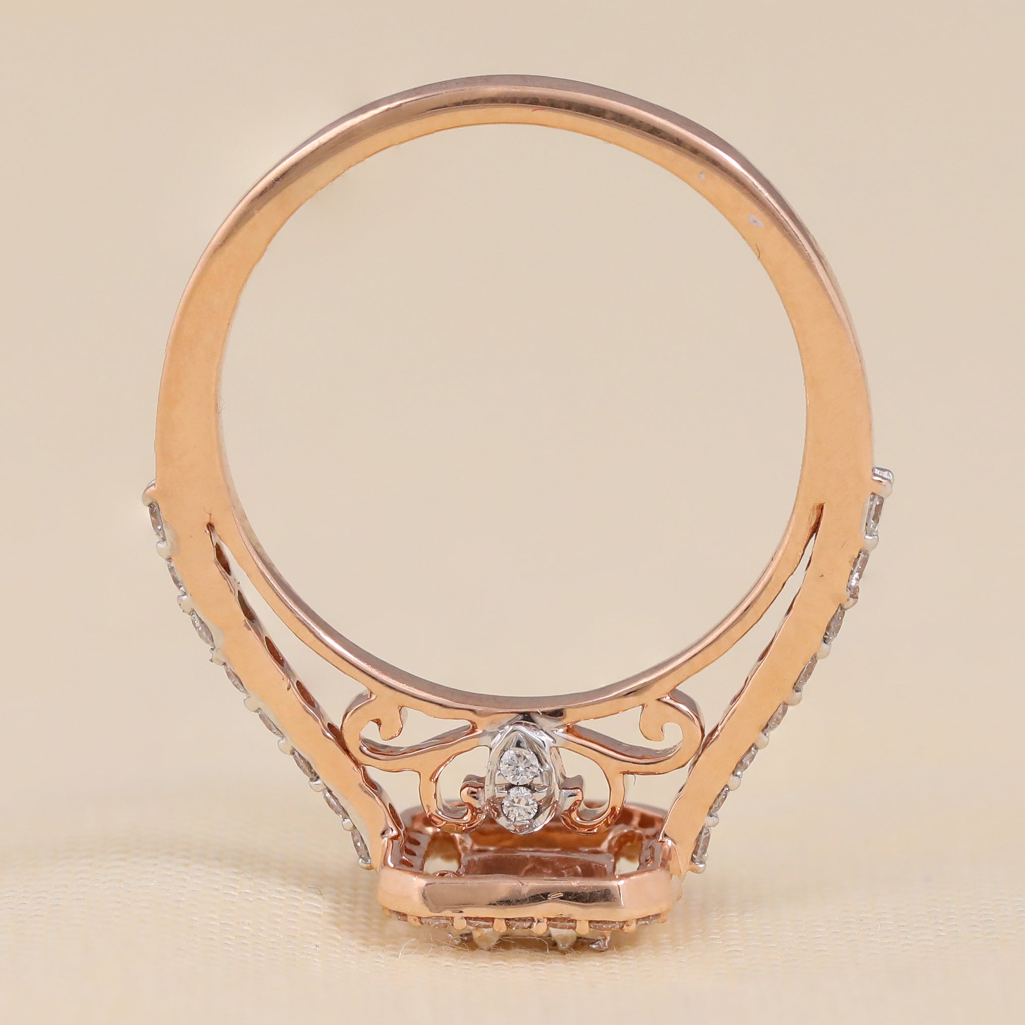 Emerald Shaped Halo Lab Diamond Engagement Ring