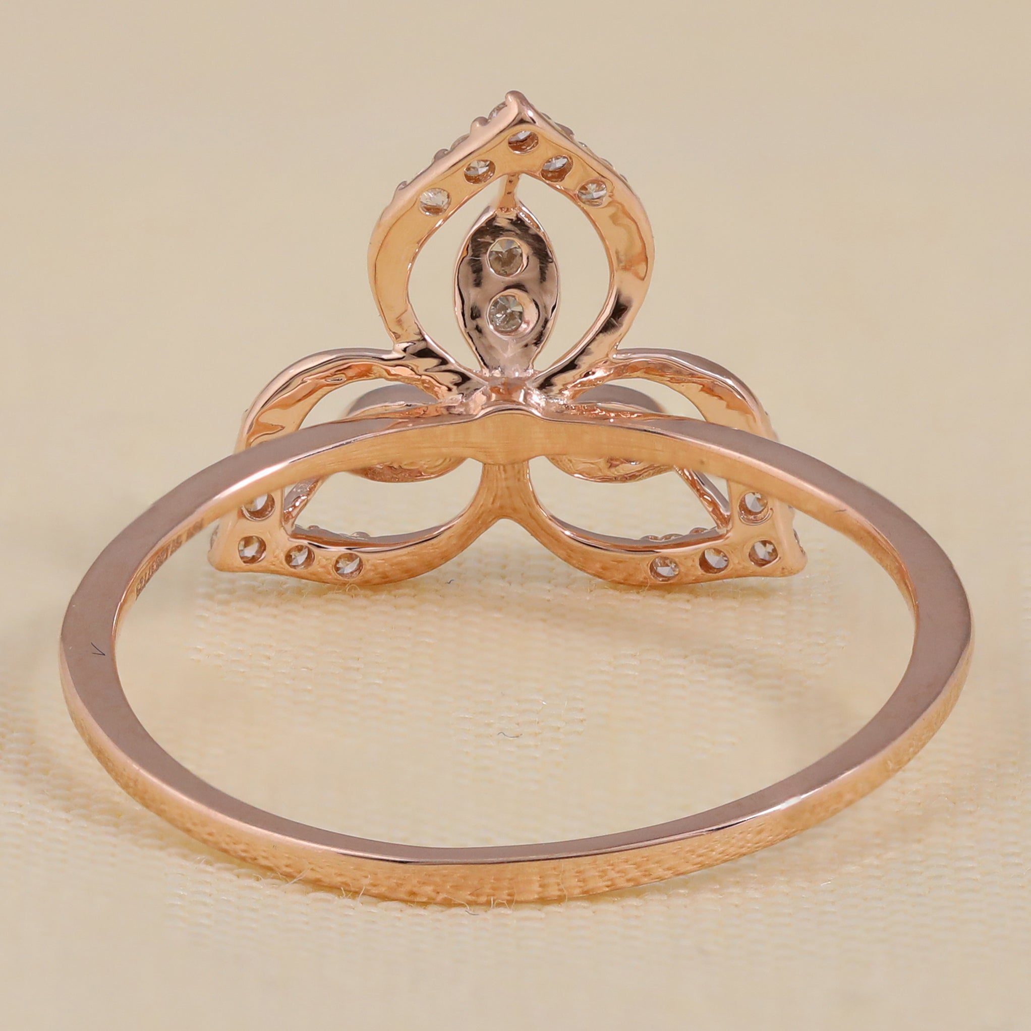 Floral Design Lab Grown Diamond Ring, Delicate Nature Inspired Ring