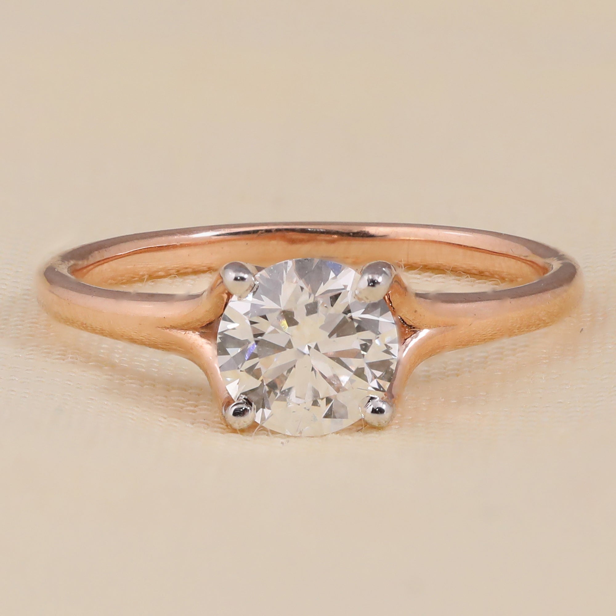 Round Lab Grown Diamond Solitaire Engagement Ring