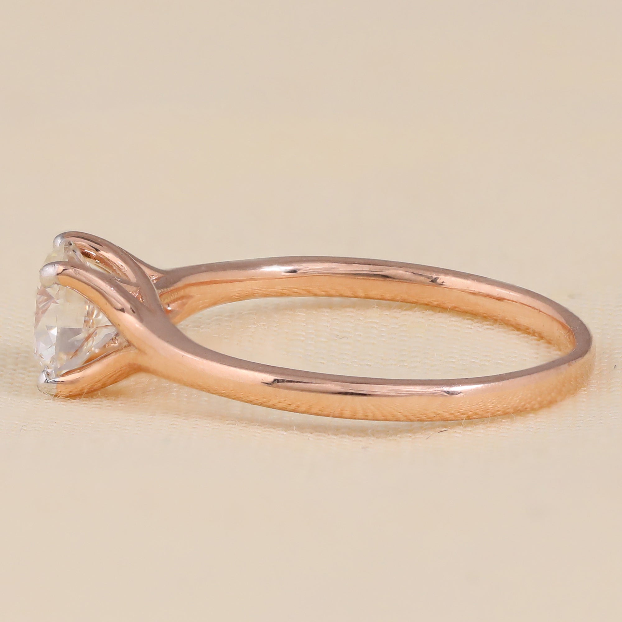 Round Lab Grown Diamond Solitaire Engagement Ring