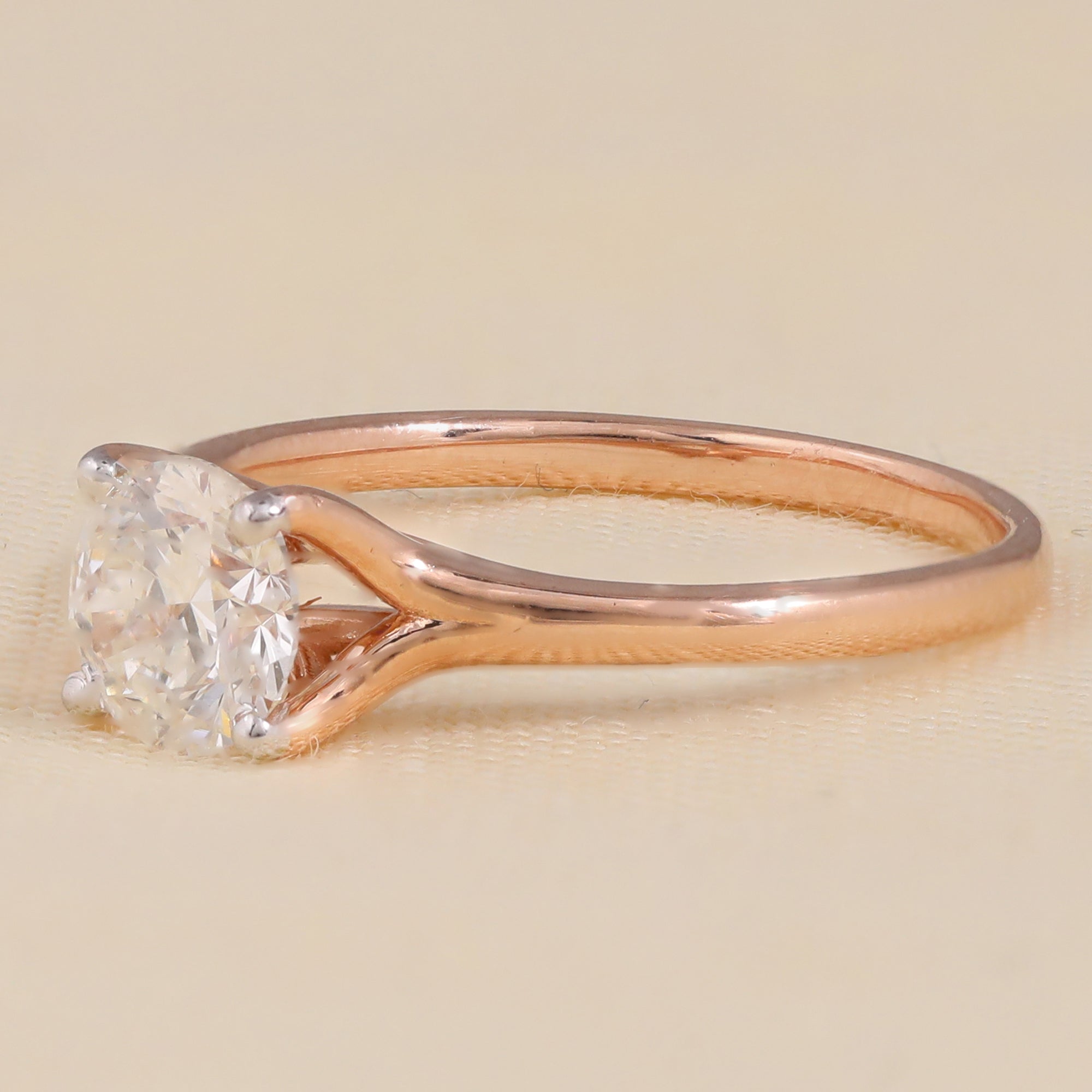 Round Lab Grown Diamond Solitaire Engagement Ring