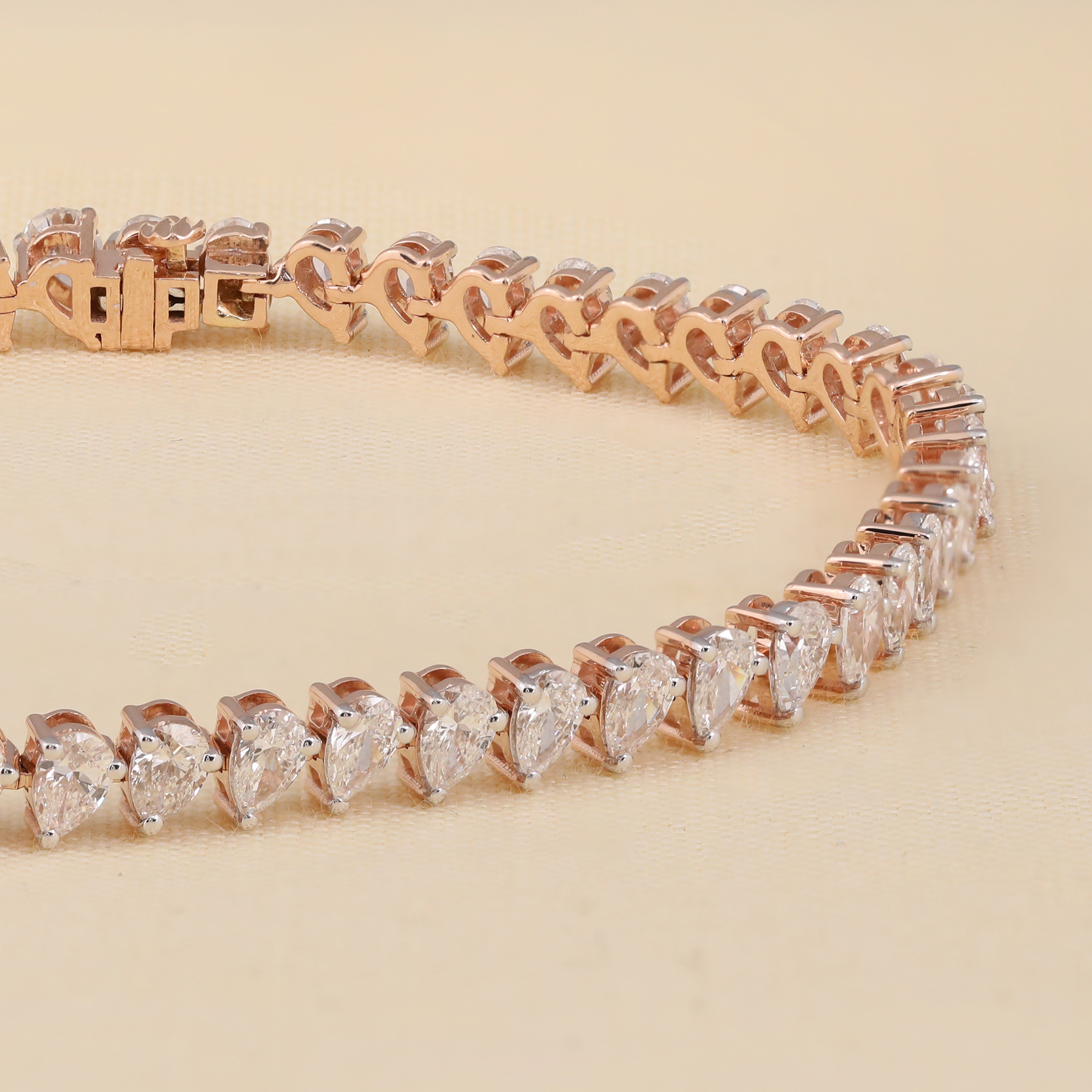 Pear Cut Lab Grown Diamond Tennis Bracelet