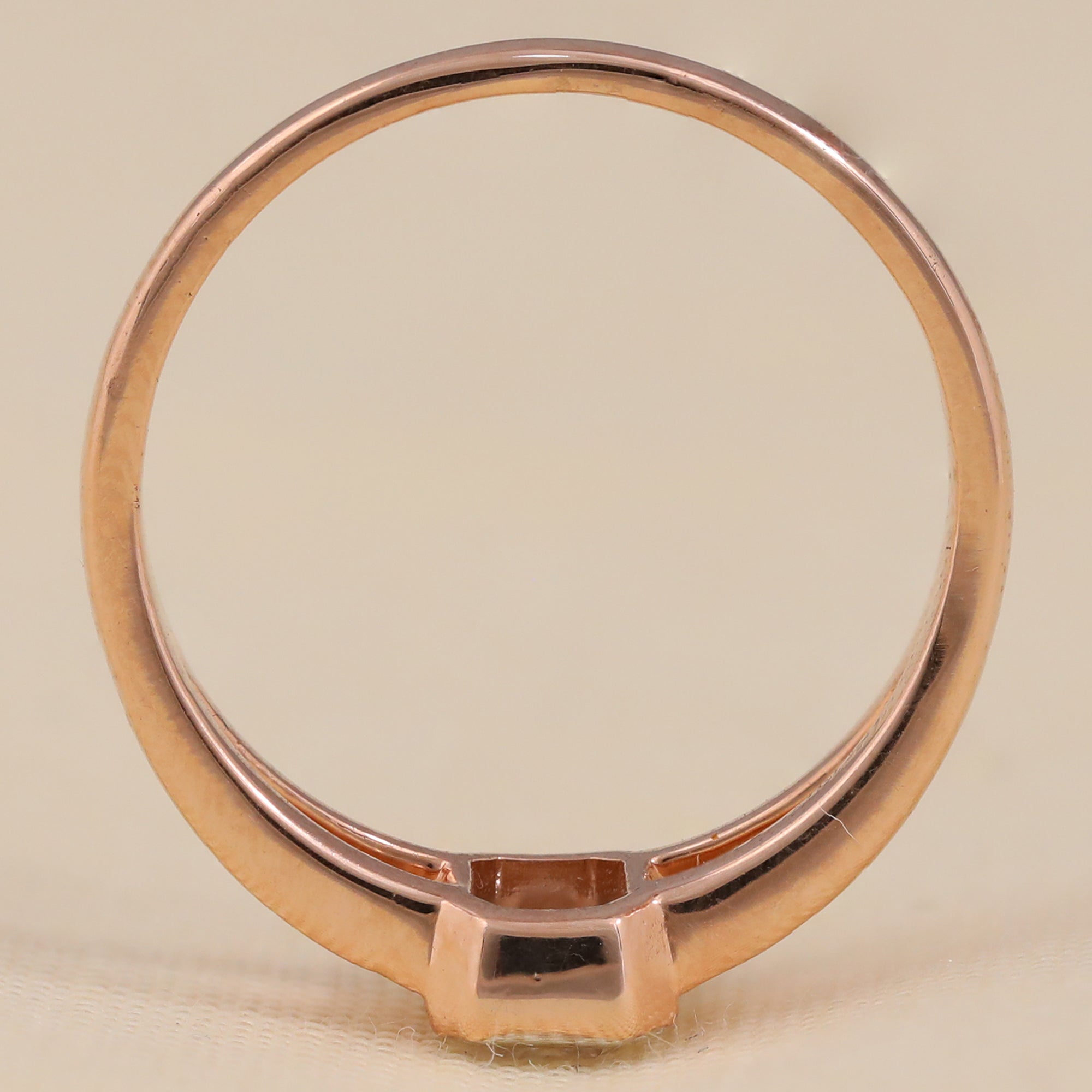 Emerald Cut Lab Diamond Bezel Set Solitaire Ring with Split Shank Band