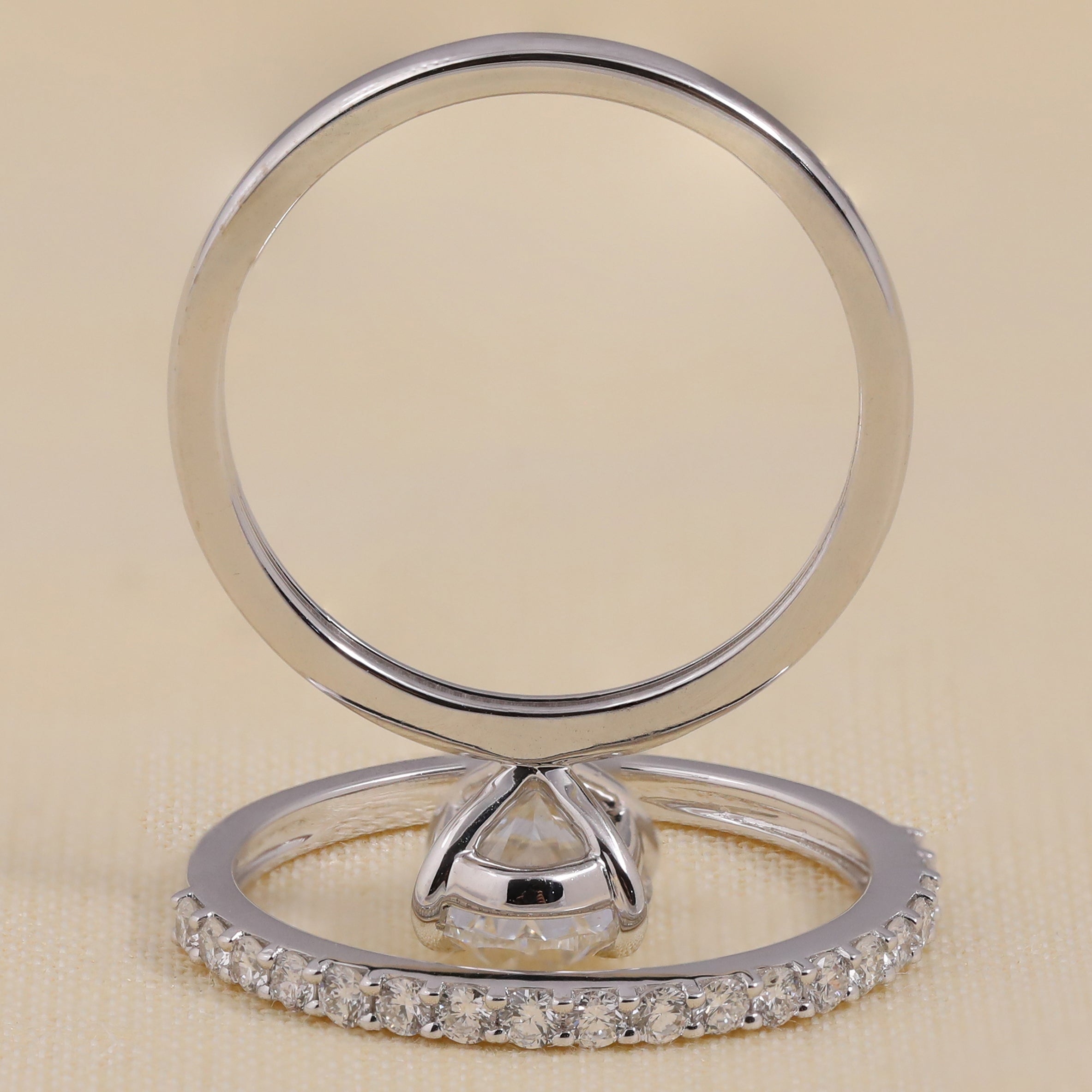 Oval Cut Lab Grown Diamond Engagement Ring , Bridal Ring set