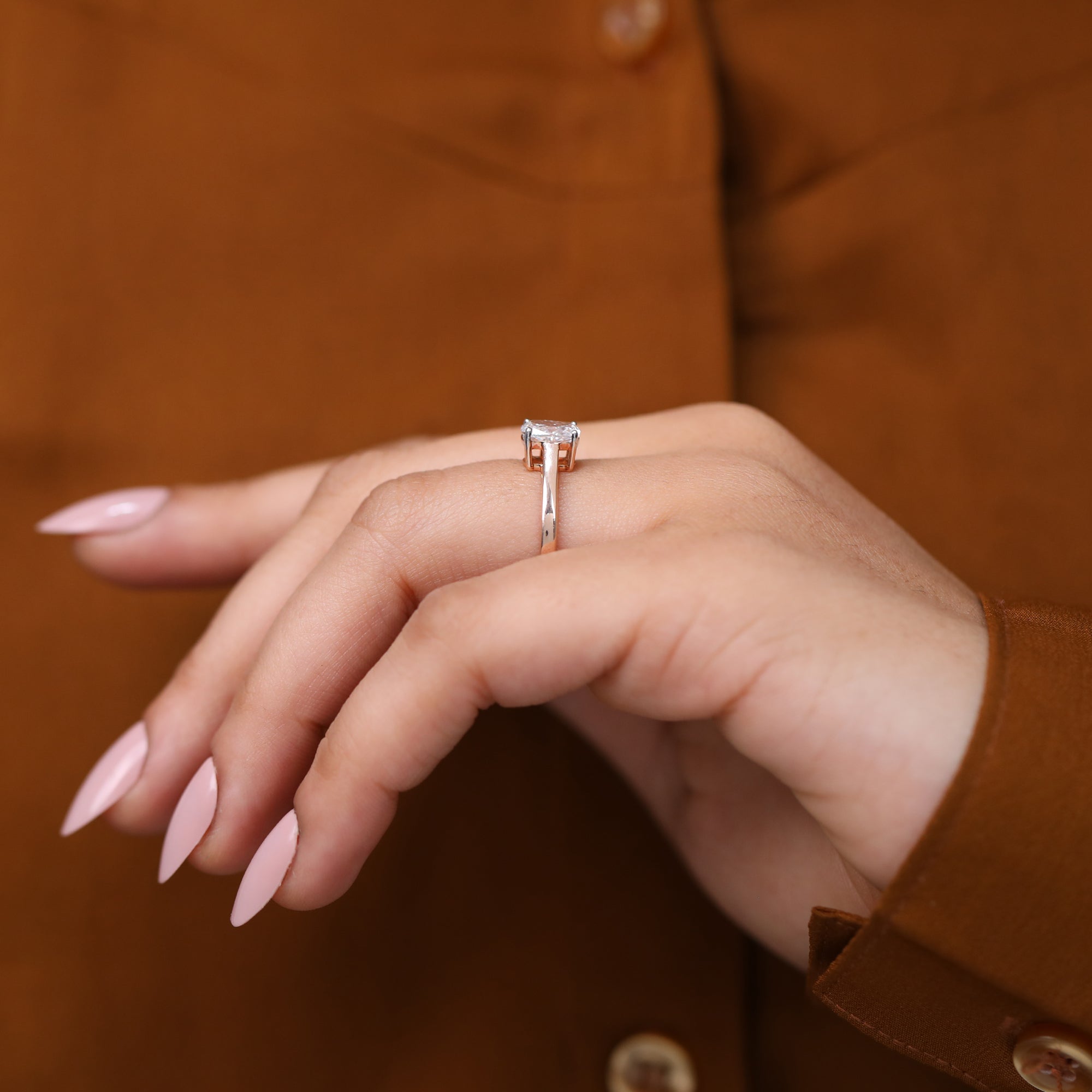 Cushion Cut Lab grown Diamond Solitaire Engagement Ring