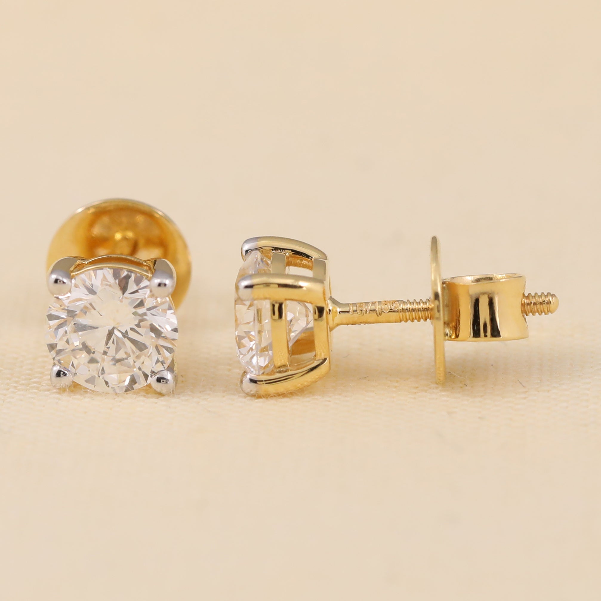Brilliant round diamond studs perfect for birthday or special events.
