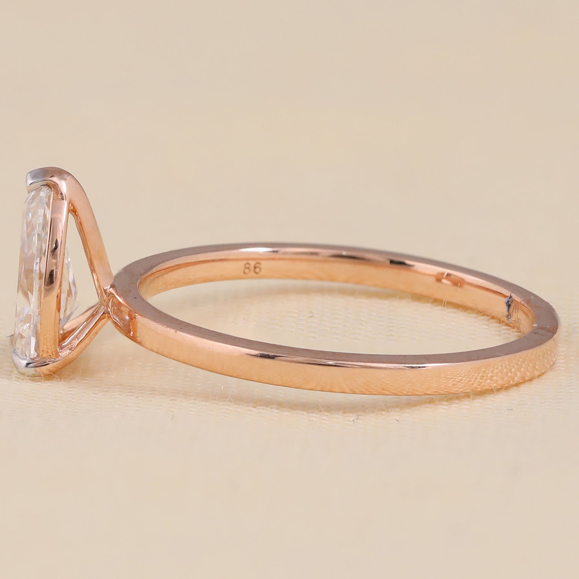 Pear Cut Lab Grown Diamond Solitaire Engagement Ring