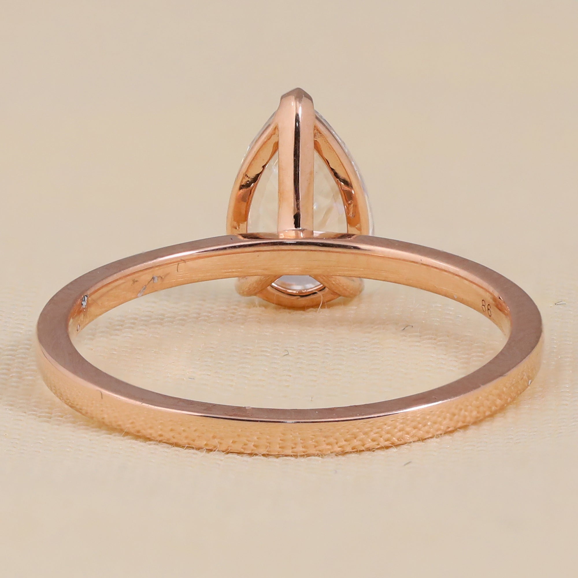 Pear Cut Lab Grown Diamond Solitaire Engagement Ring