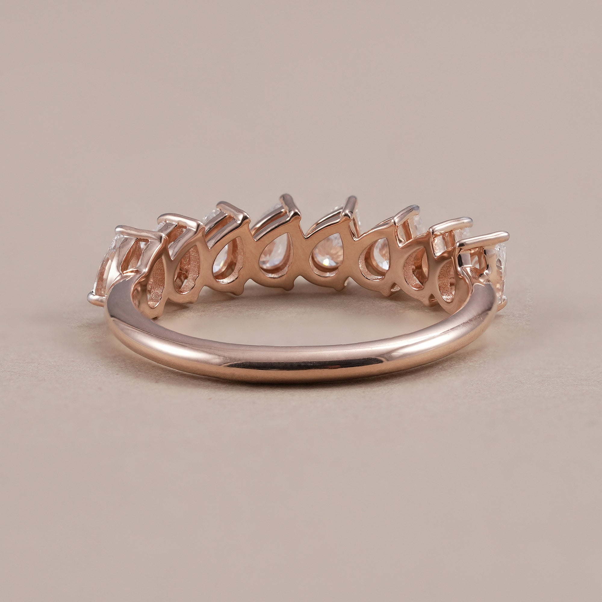 Elegant lab grown diamond wedding band in rose gold