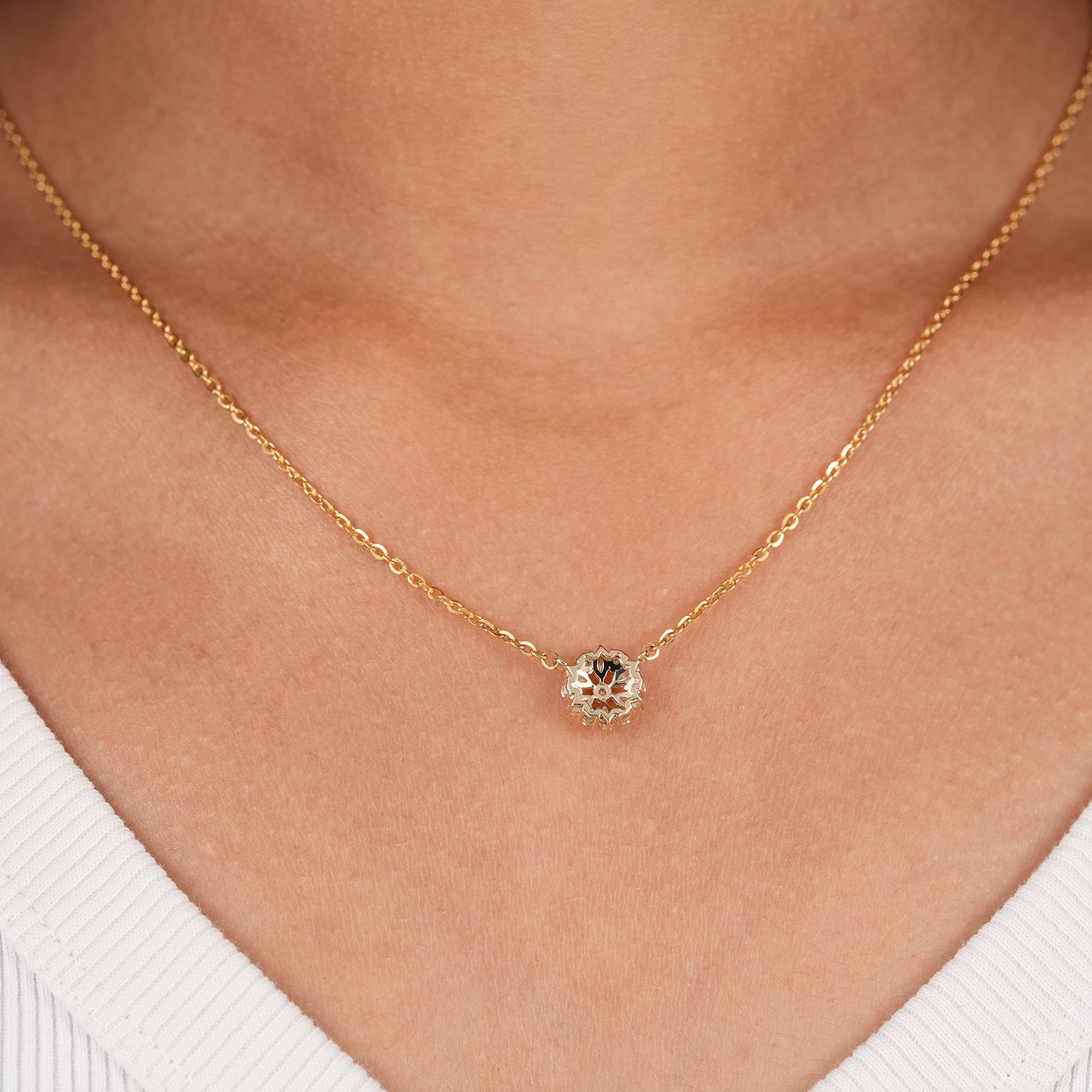 Minimalist marquise diamond pendant necklace
