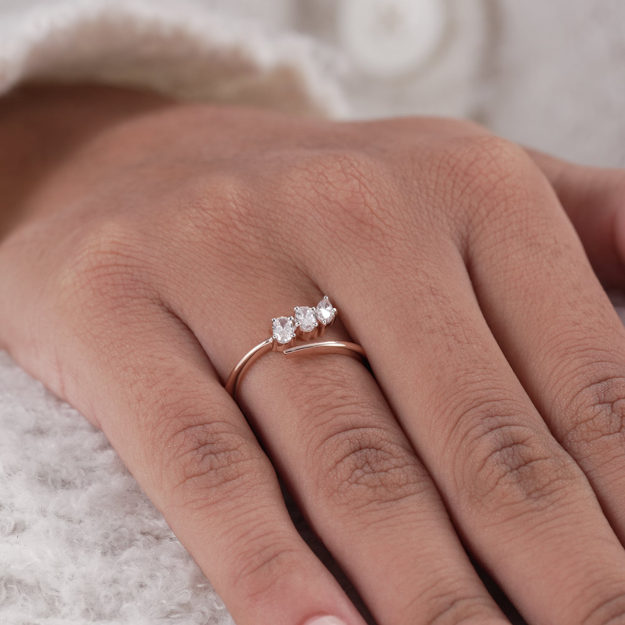 Handmade open diamond band for everyday wear