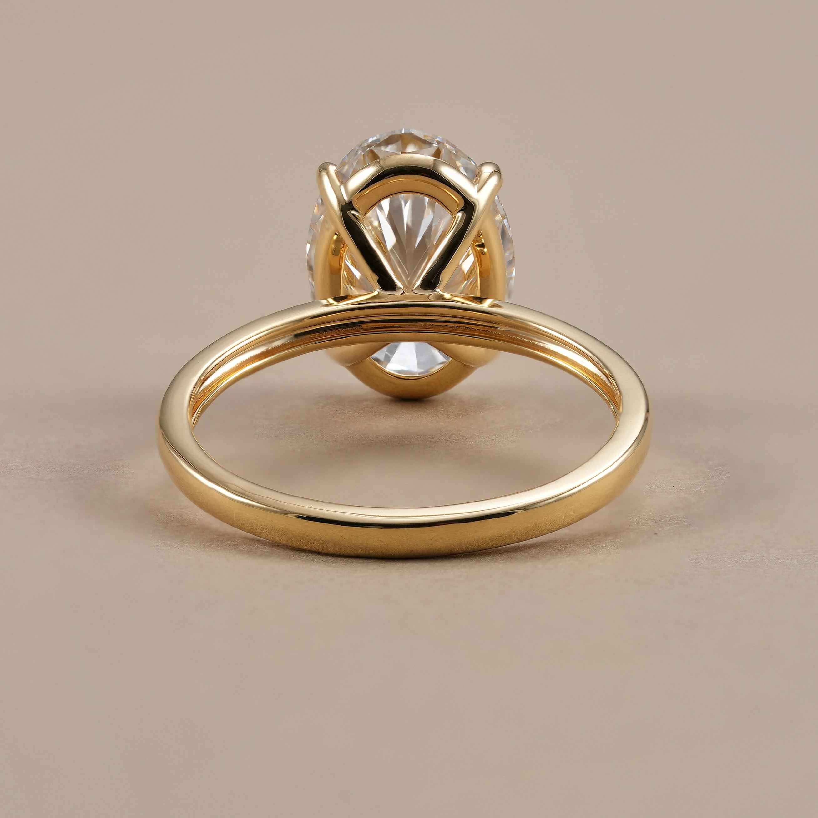 Large oval lab diamond solitaire engagement ring for women.