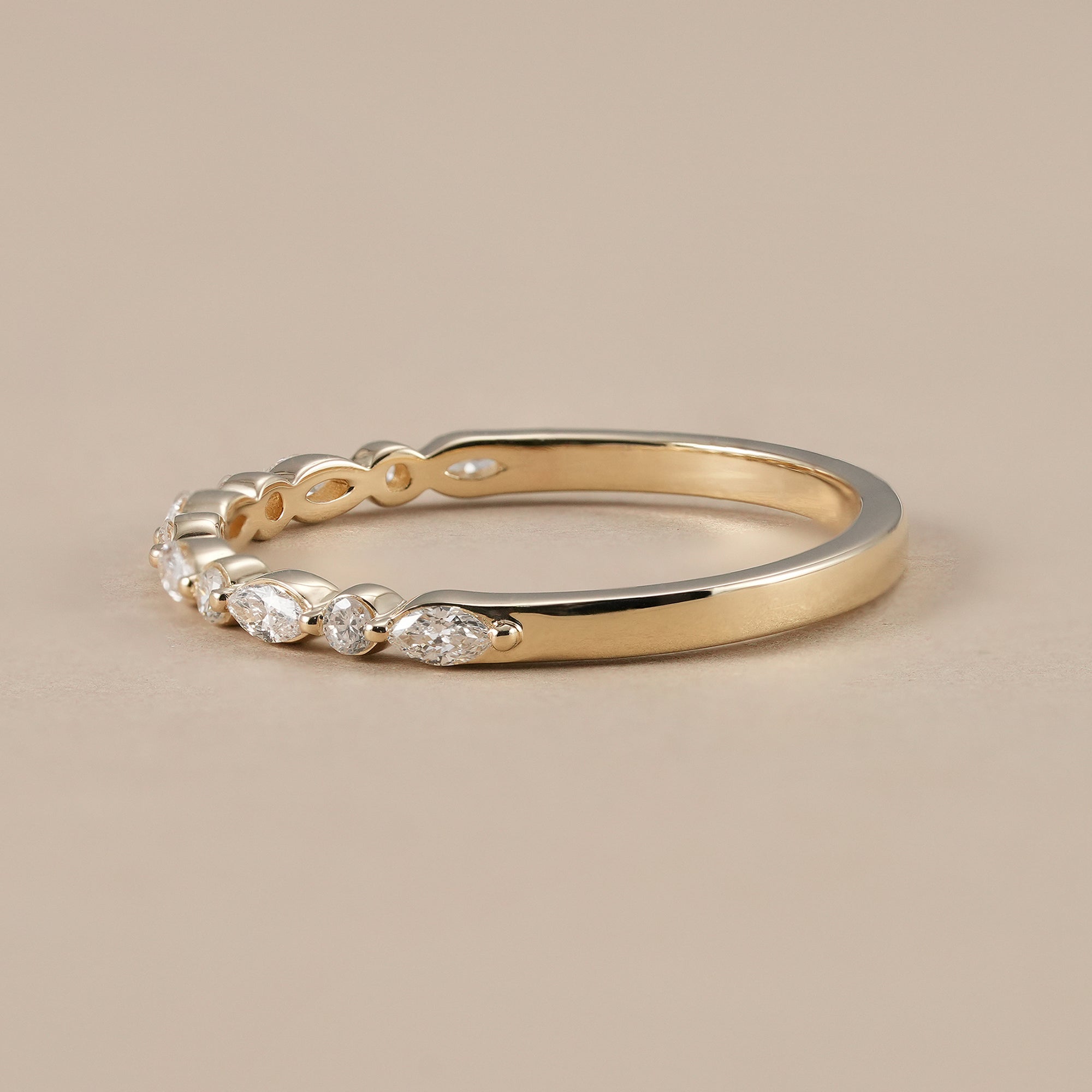 Minimalist diamond stacking ring for women