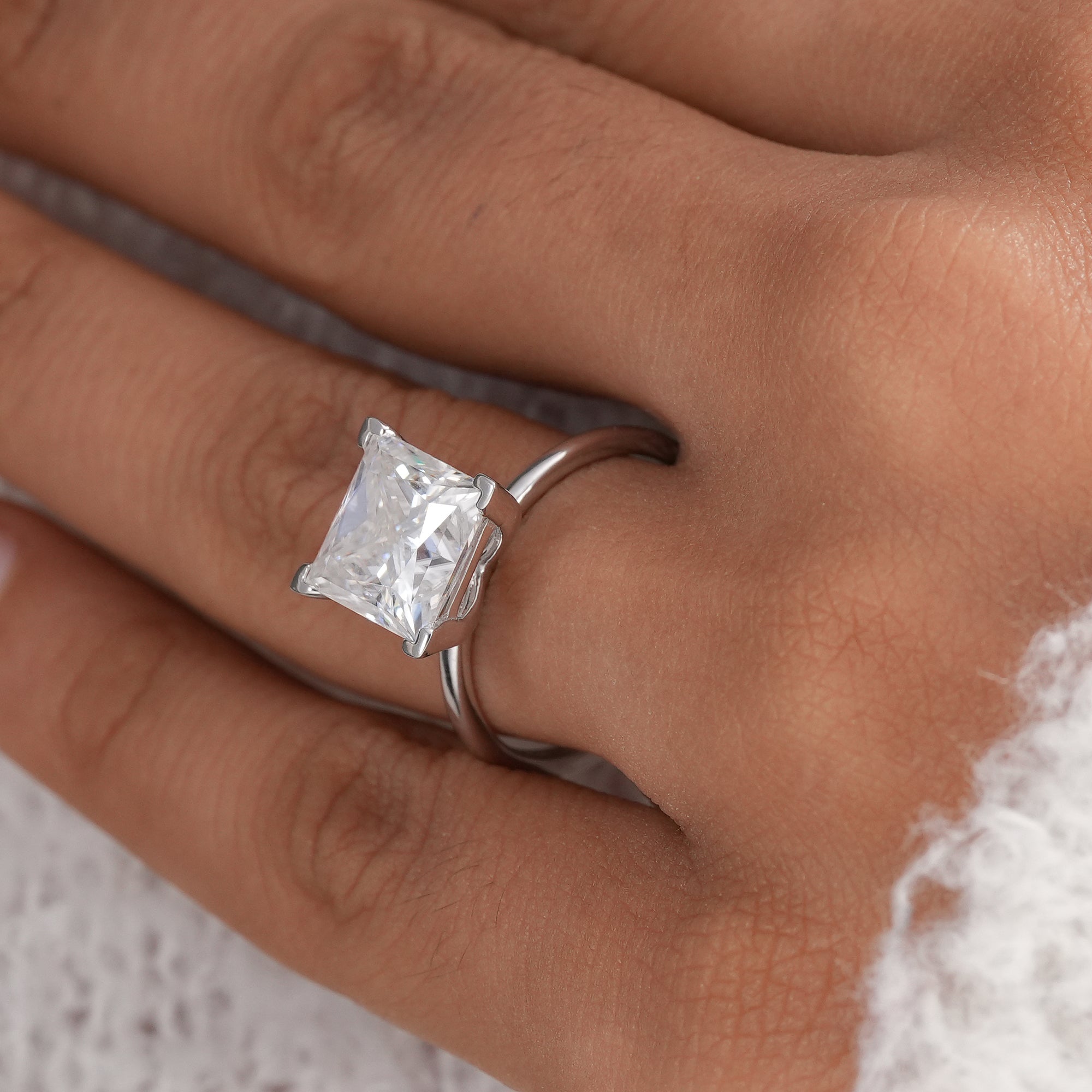 Luxury princess cut diamond engagement ring for women.