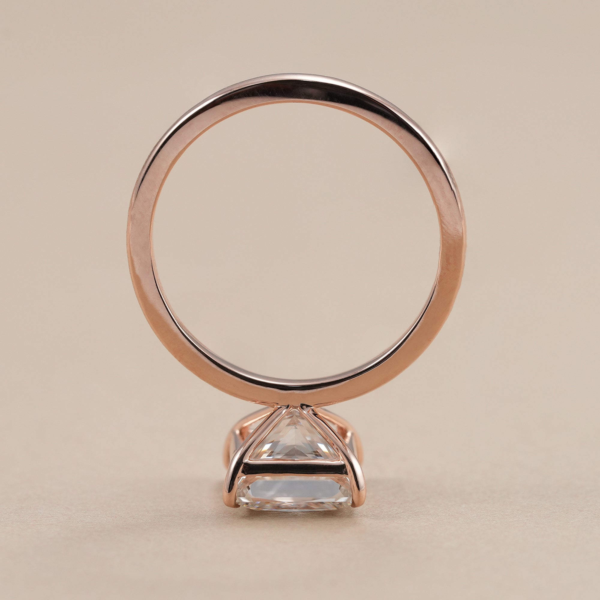 Handmade princess diamond ring with four prong setting.