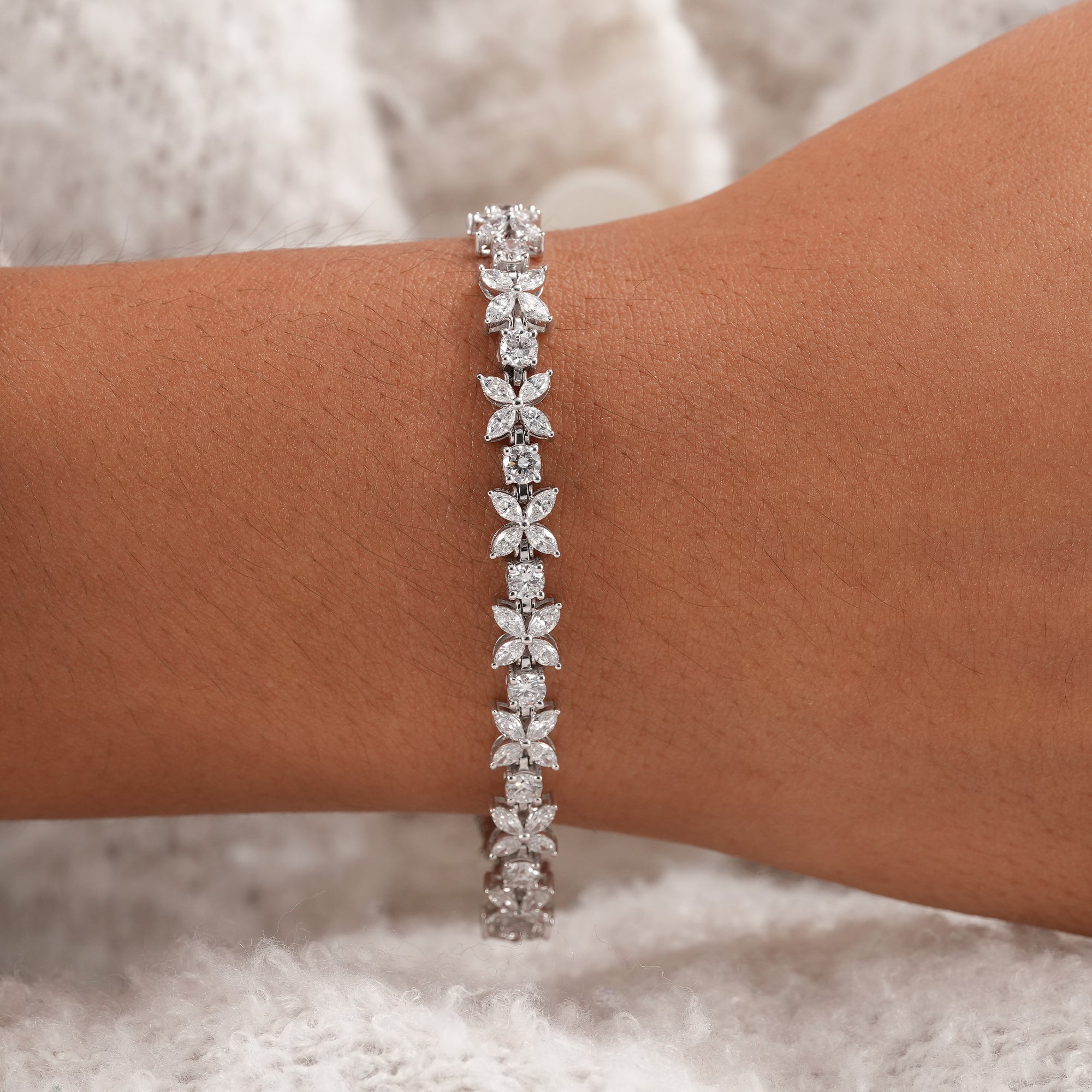 Elegant anniversary gift bracelet with lab grown diamonds.