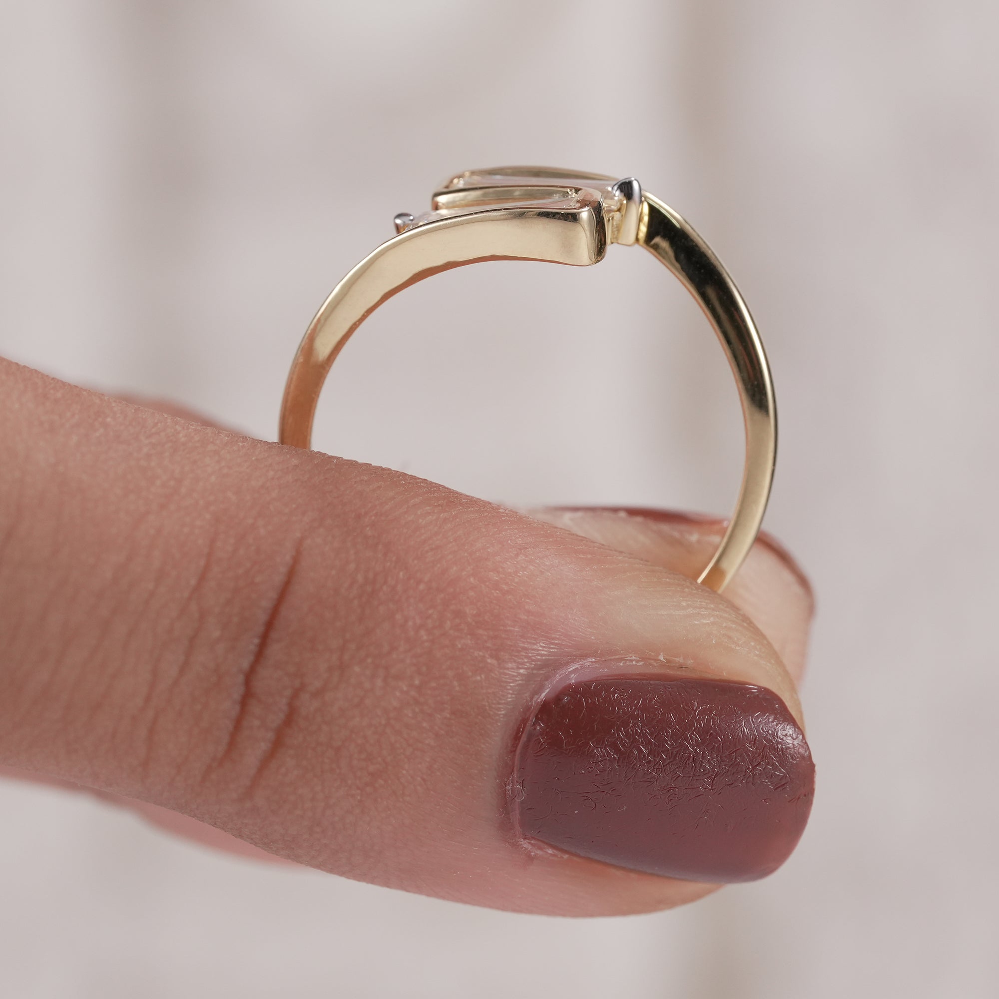 Luxury bezel set lab diamond Toi et Moi engagement ring