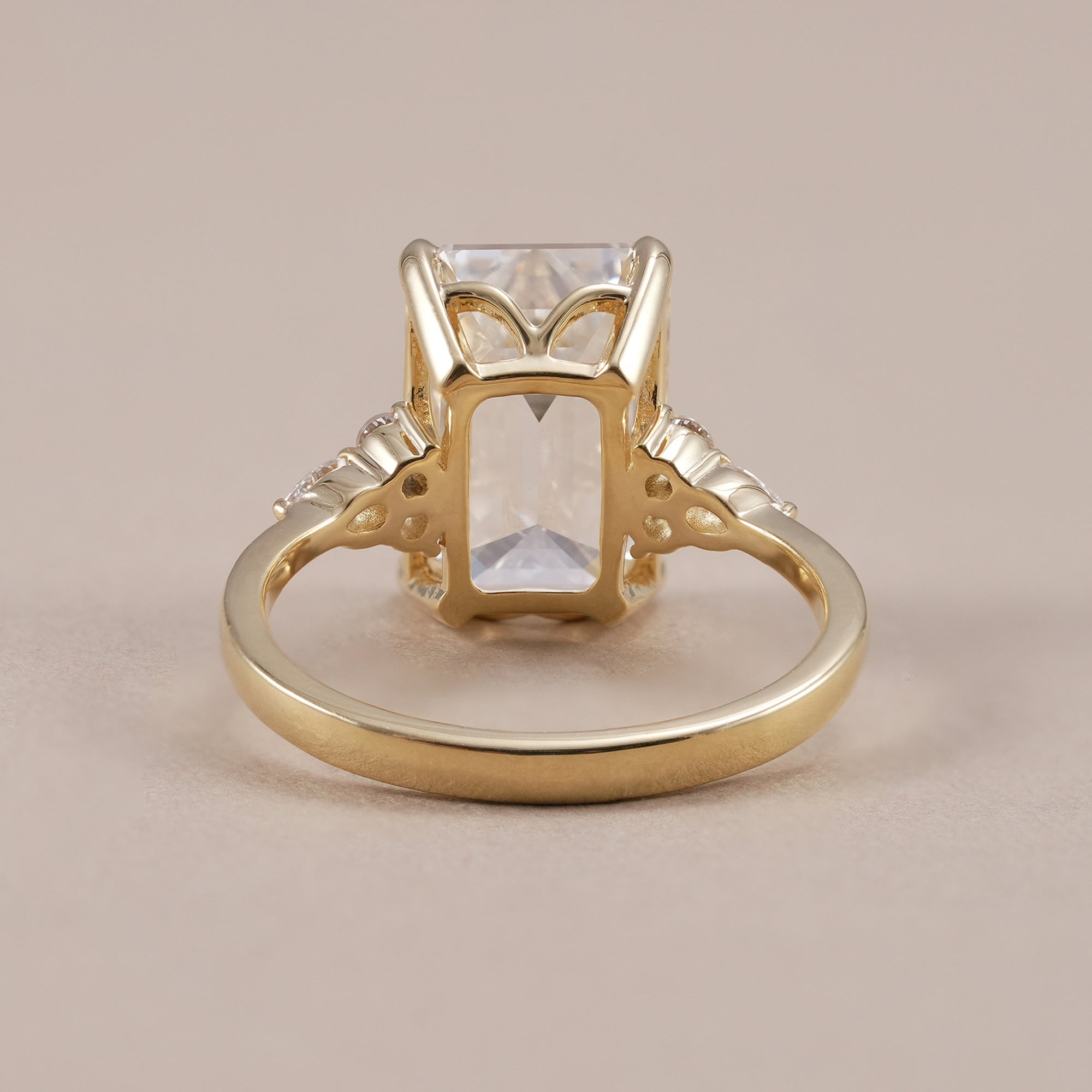 Sustainable emerald cut engagement ring for women