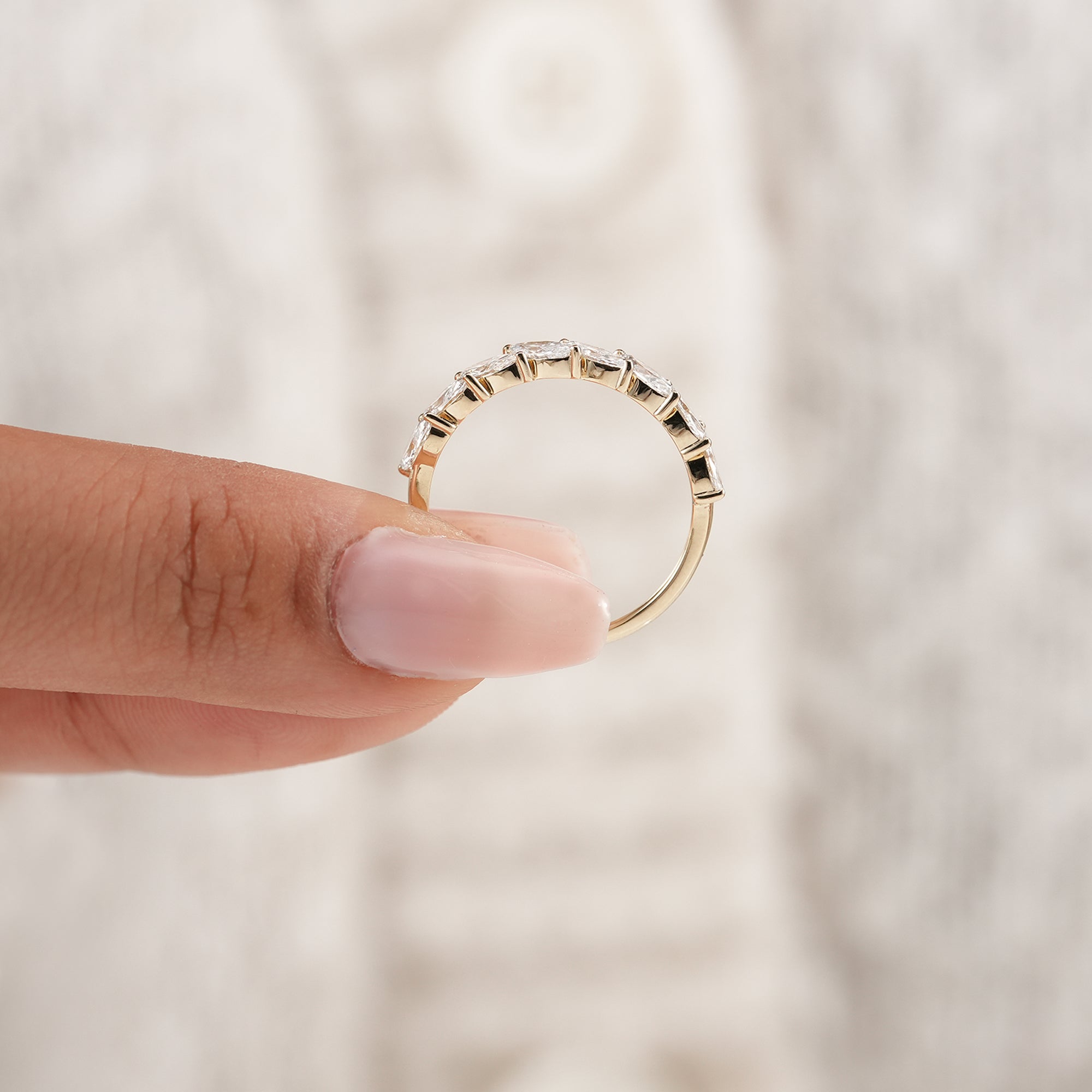 Luxury marquise diamond wedding band for her